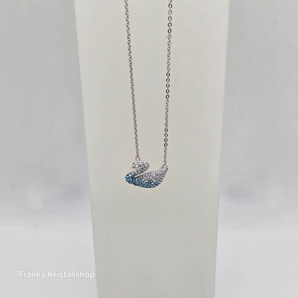 SWAROVSKI Iconic Swan Halskette Schwan Groß, Blau, Rhodiniert 5633856