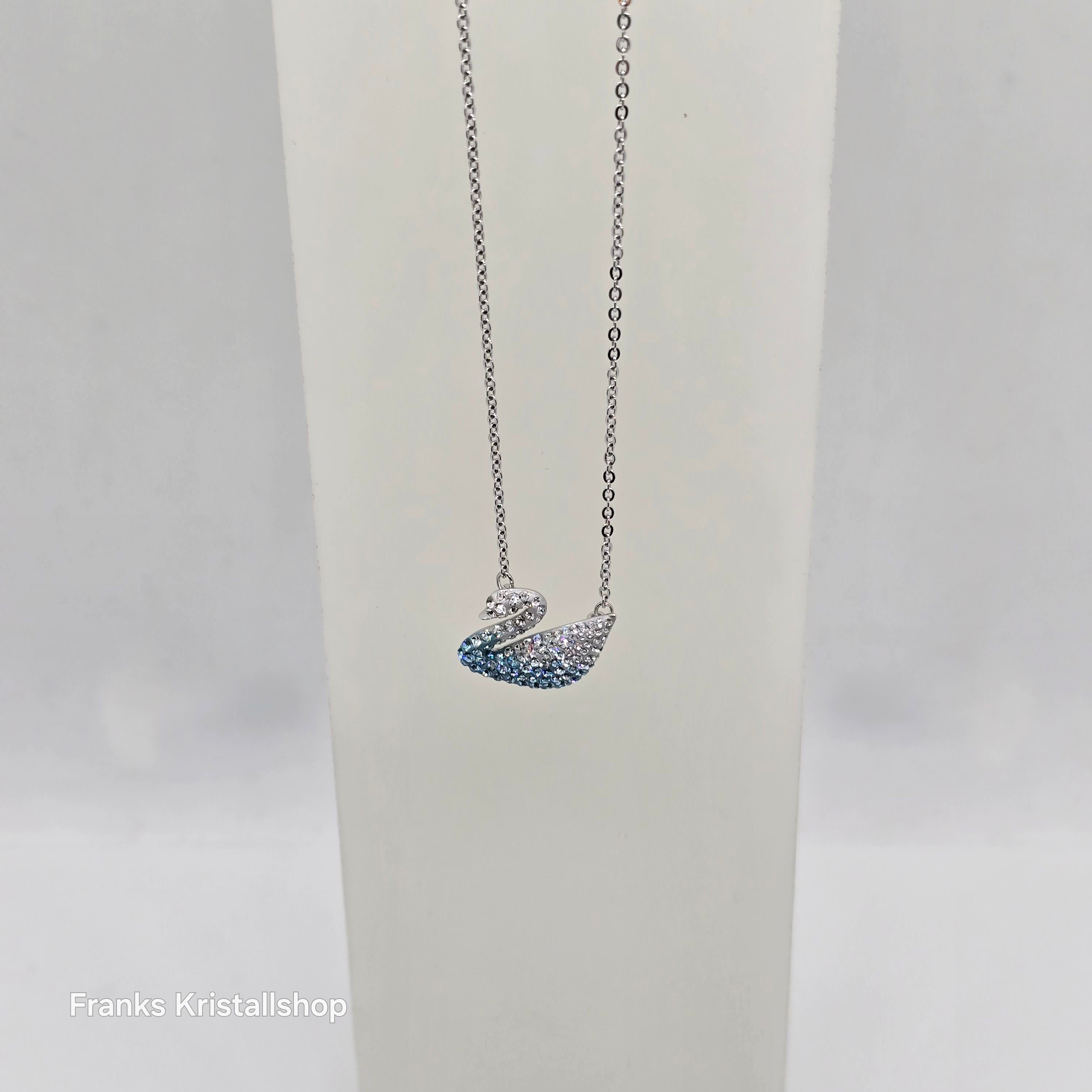 SWAROVSKI Iconic Swan Halskette Schwan Groß, Blau, Rhodiniert 5633856