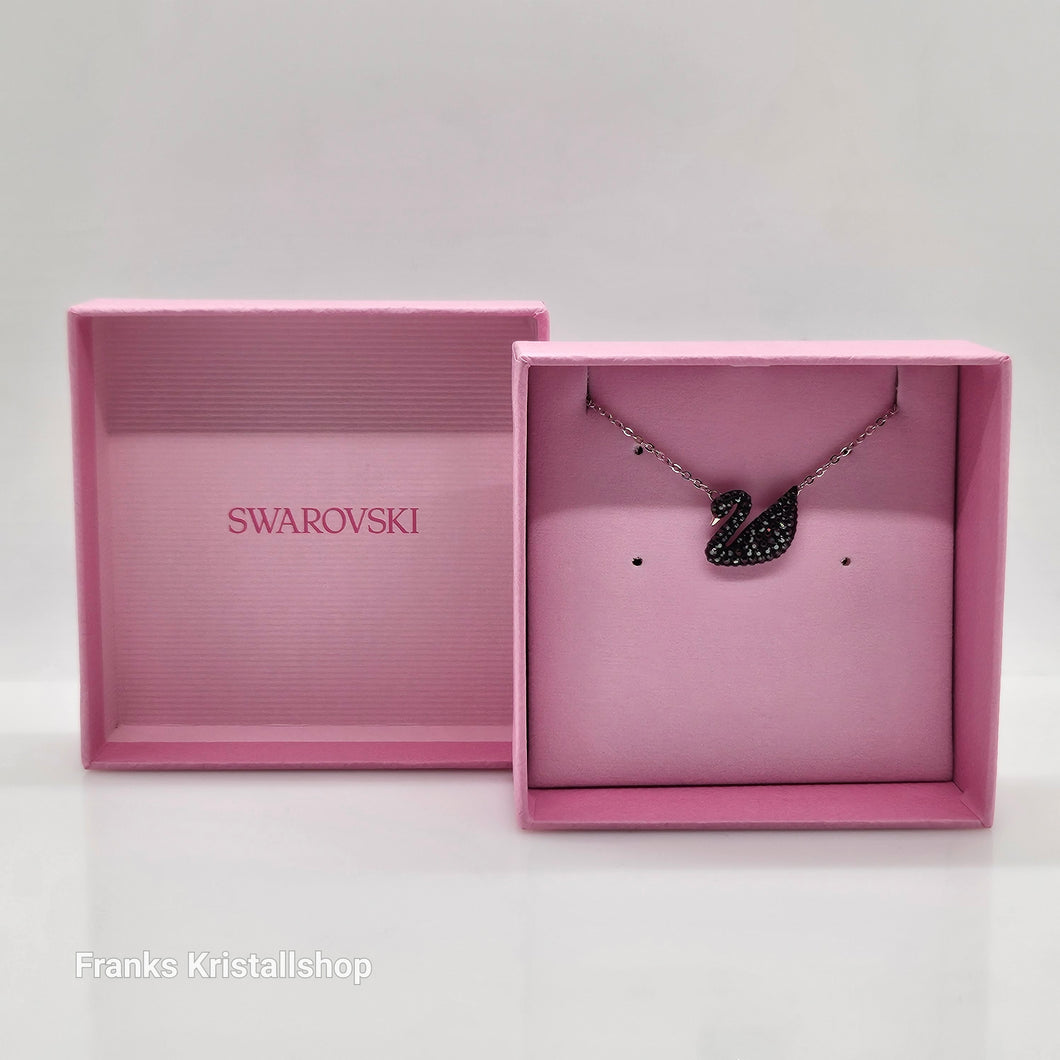 SWAROVSKI Iconic Swan Halskette Schwan Schwarz Rhodiniert 5347329