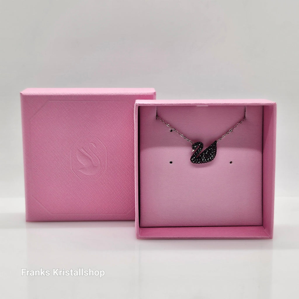 SWAROVSKI Iconic Swan Halskette Schwan Schwarz Rhodiniert 5347329