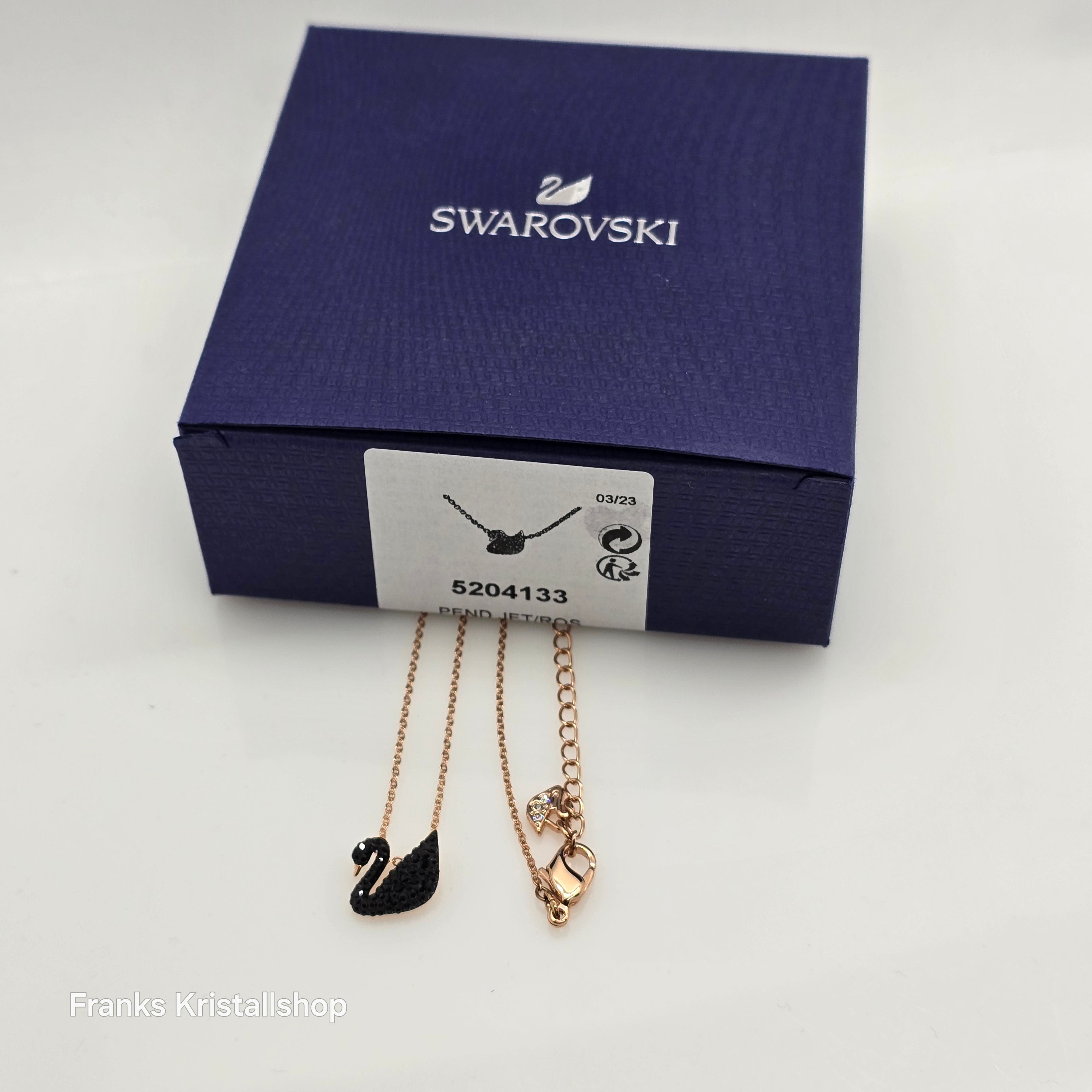 SWAROVSKI Iconic Swan Halskette Schwan Klein Schwarz Roségold-Legierung 5204133