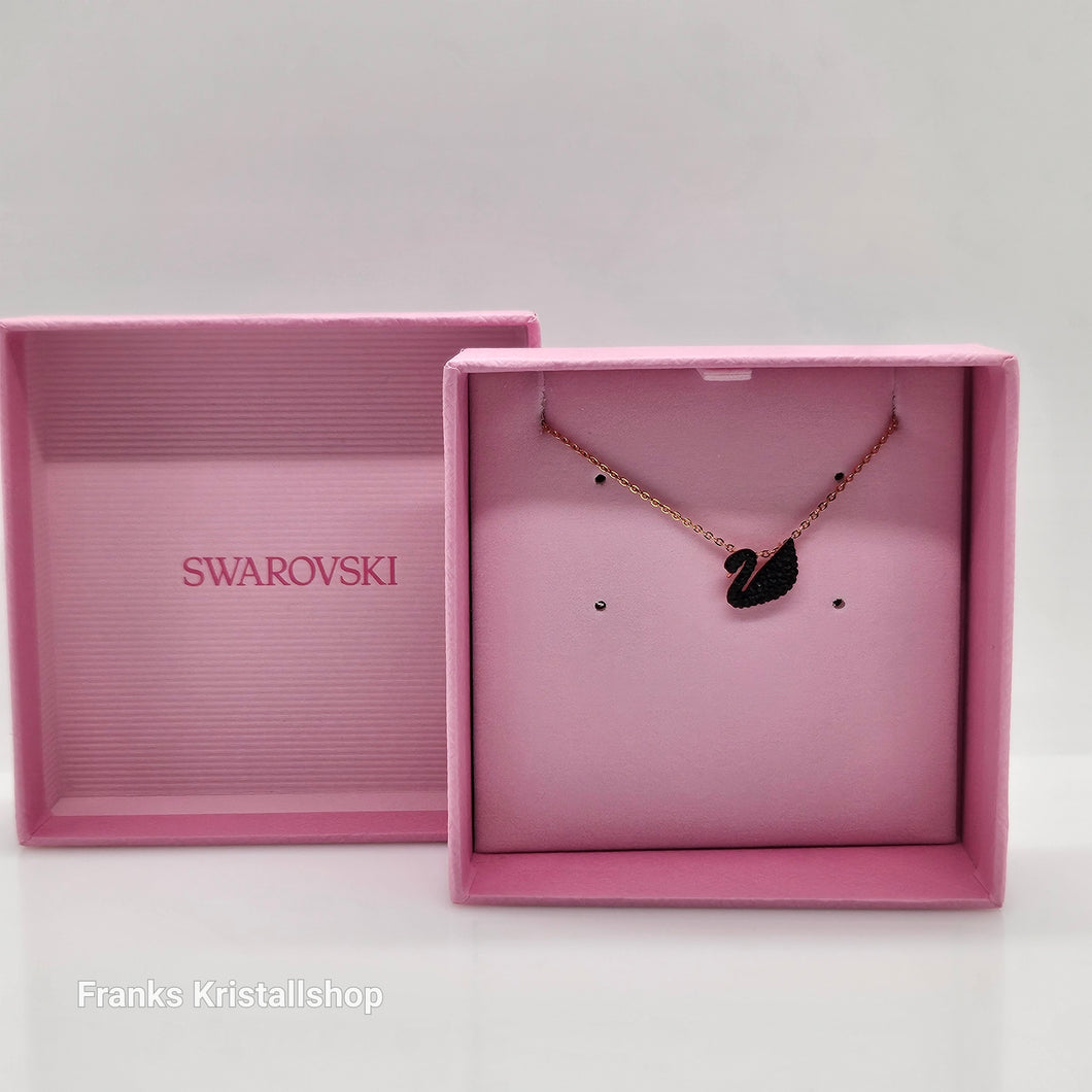 SWAROVSKI Iconic Swan Halskette Schwan Klein Schwarz Roségold-Legierungsschicht 5204133