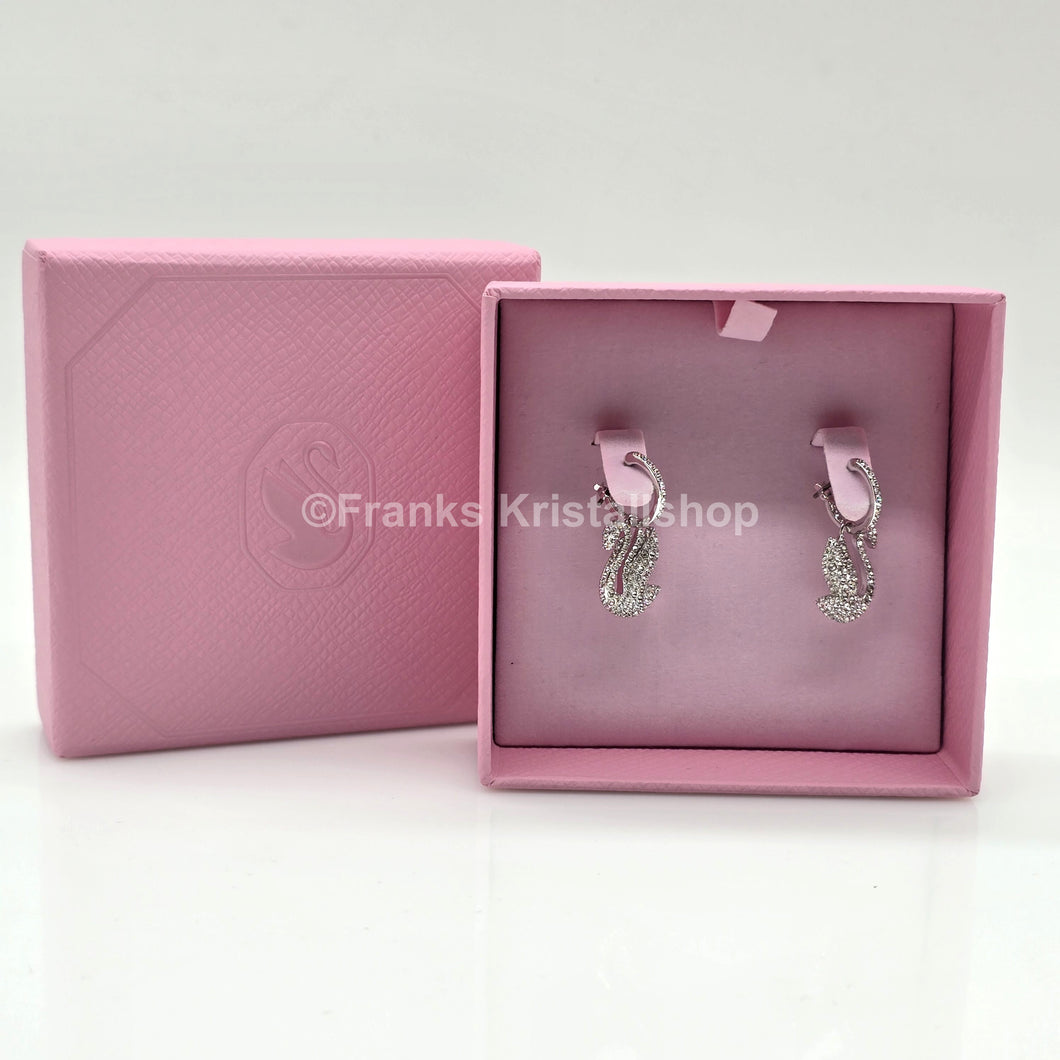 SWAROVSKI Iconic Swan Ohrringe Schwan, Weiß, Rhodiniert 5647545