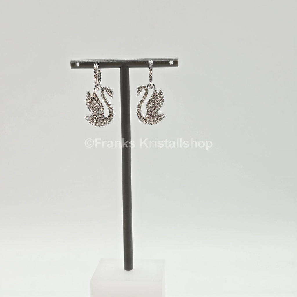 SWAROVSKI Iconic Swan Ohrringe Schwan, Weiß, Rhodiniert 5689694