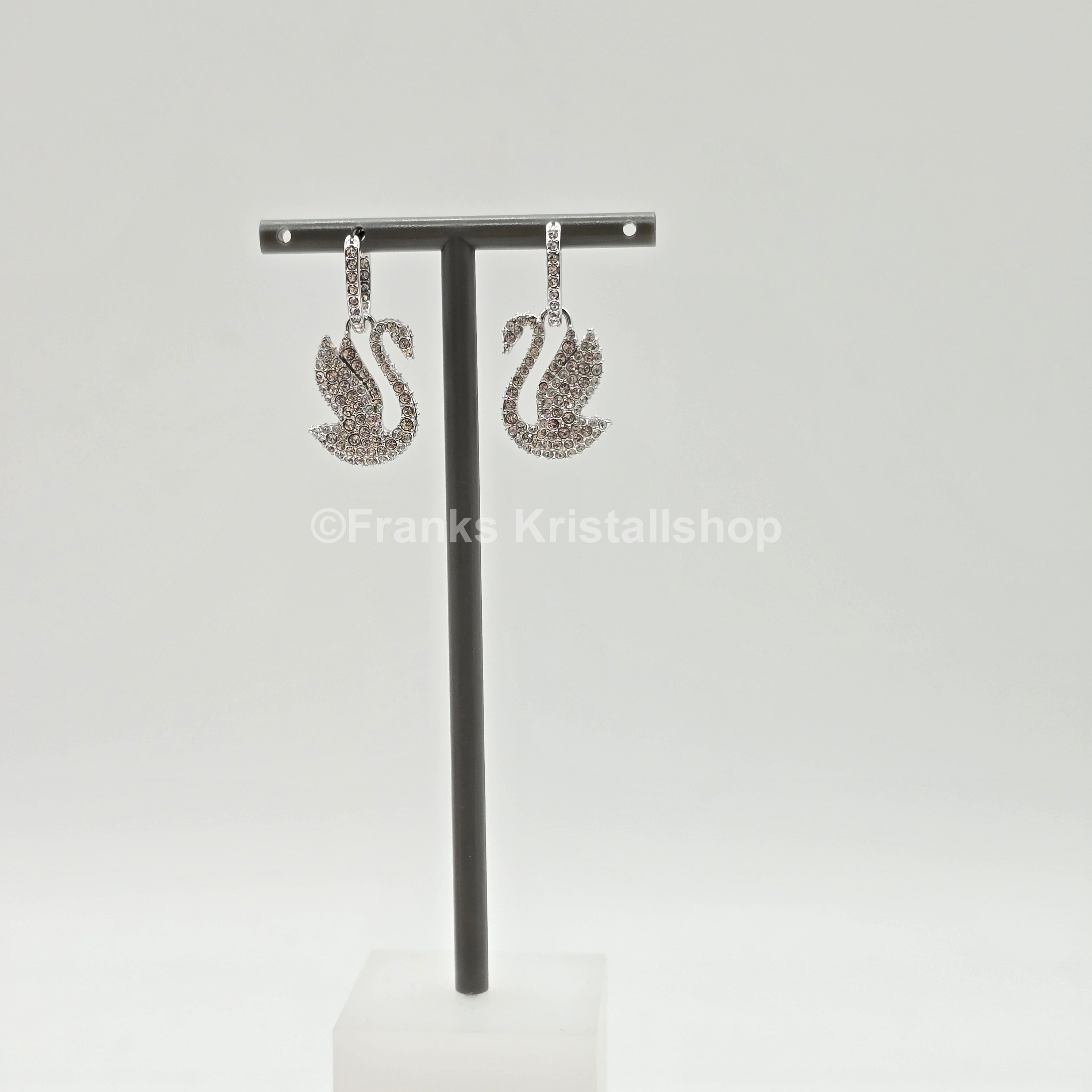 SWAROVSKI Iconic Swan Ohrringe Schwan, Weiß, Rhodiniert 5689694