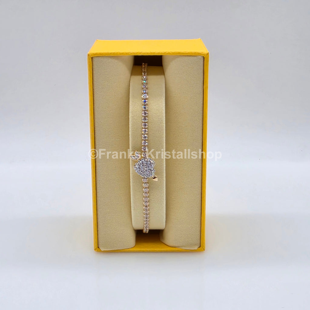 SWAROVSKI Idyllia Armband, Herz mit Pfeil, Weiß, Gold 5744061