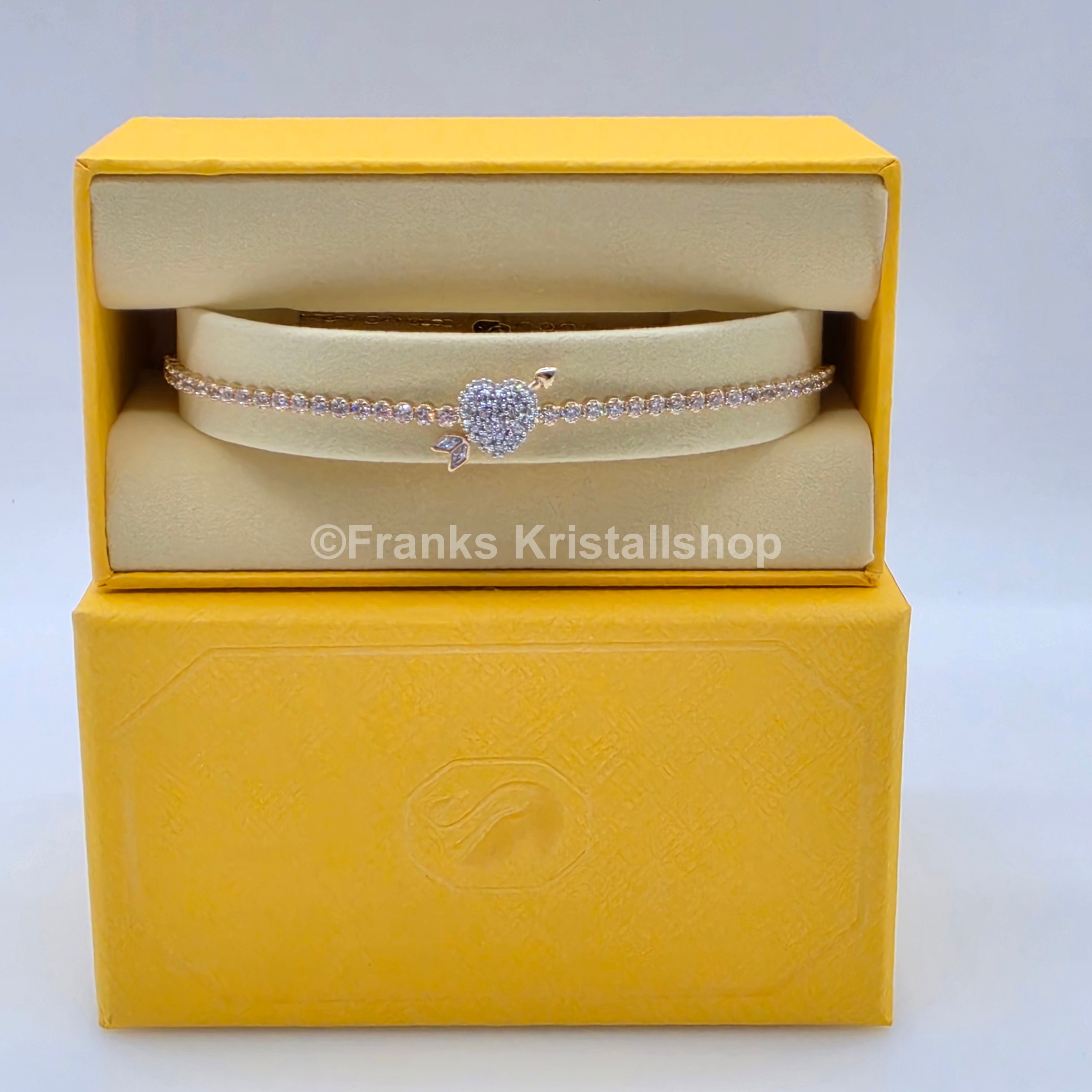 SWAROVSKI Idyllia Armband, Herz mit Pfeil, Weiß, Gold 5744061