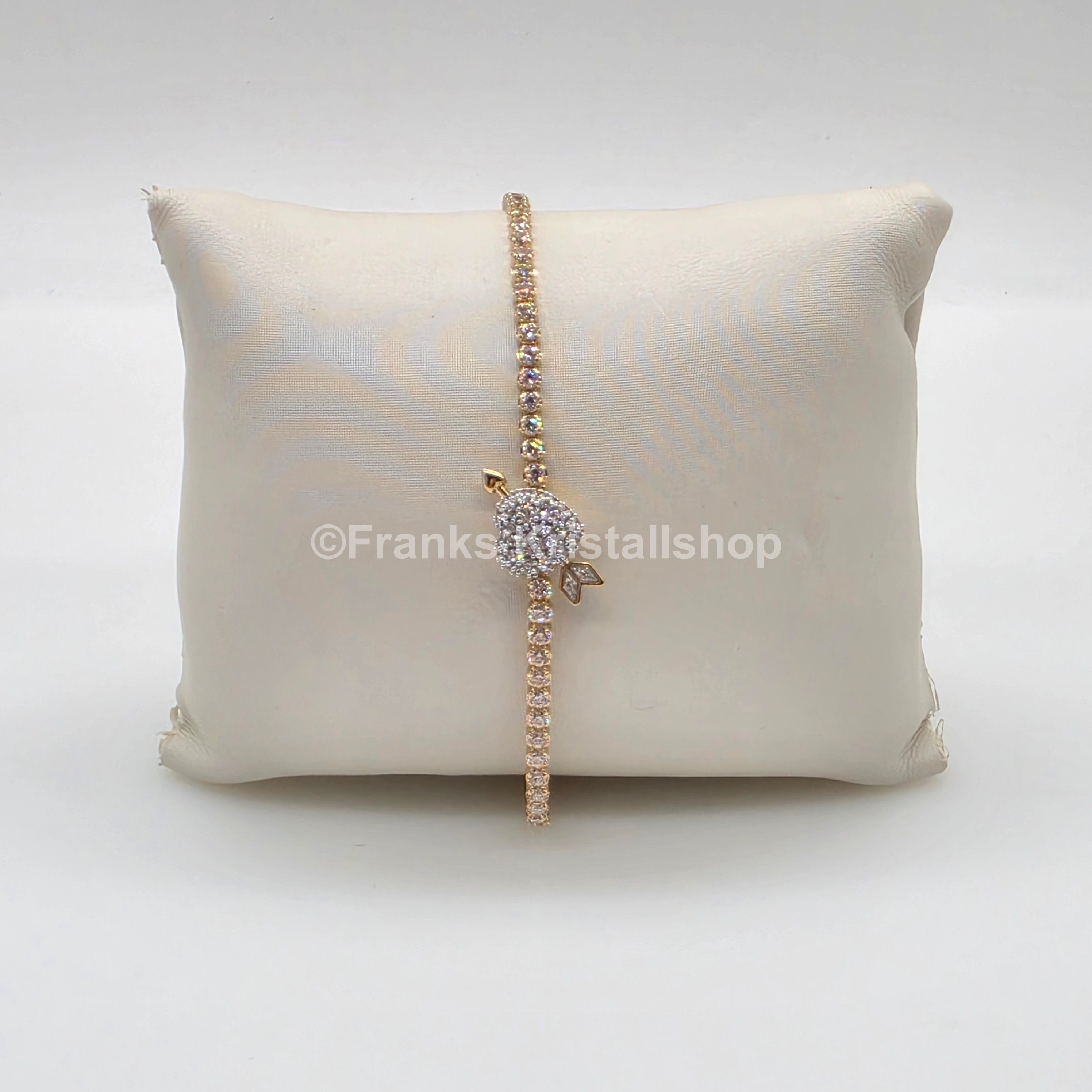SWAROVSKI Idyllia Armband, Herz mit Pfeil, Weiß, Gold 5744061