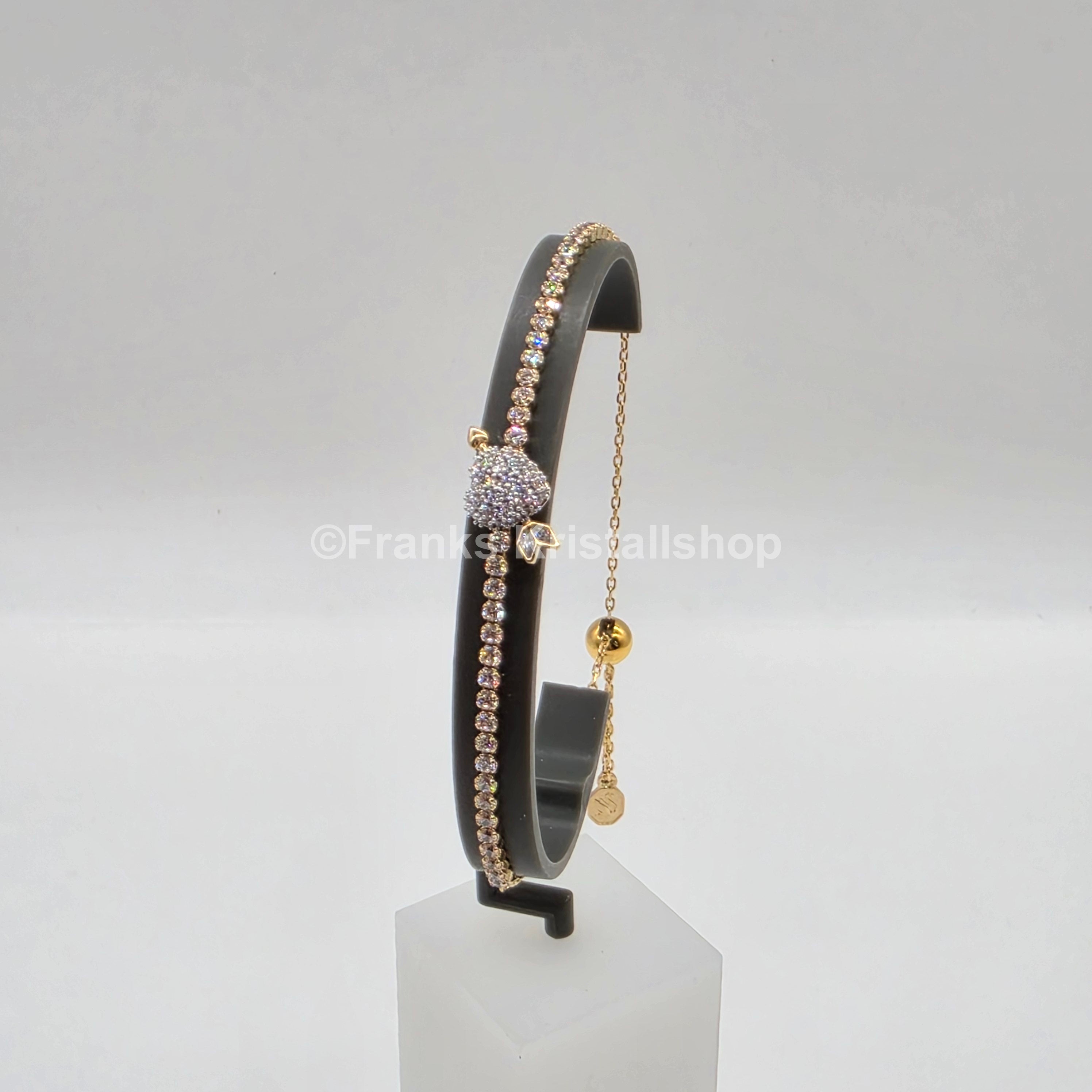 SWAROVSKI Idyllia Armband, Herz mit Pfeil, Weiß, Gold 5744061