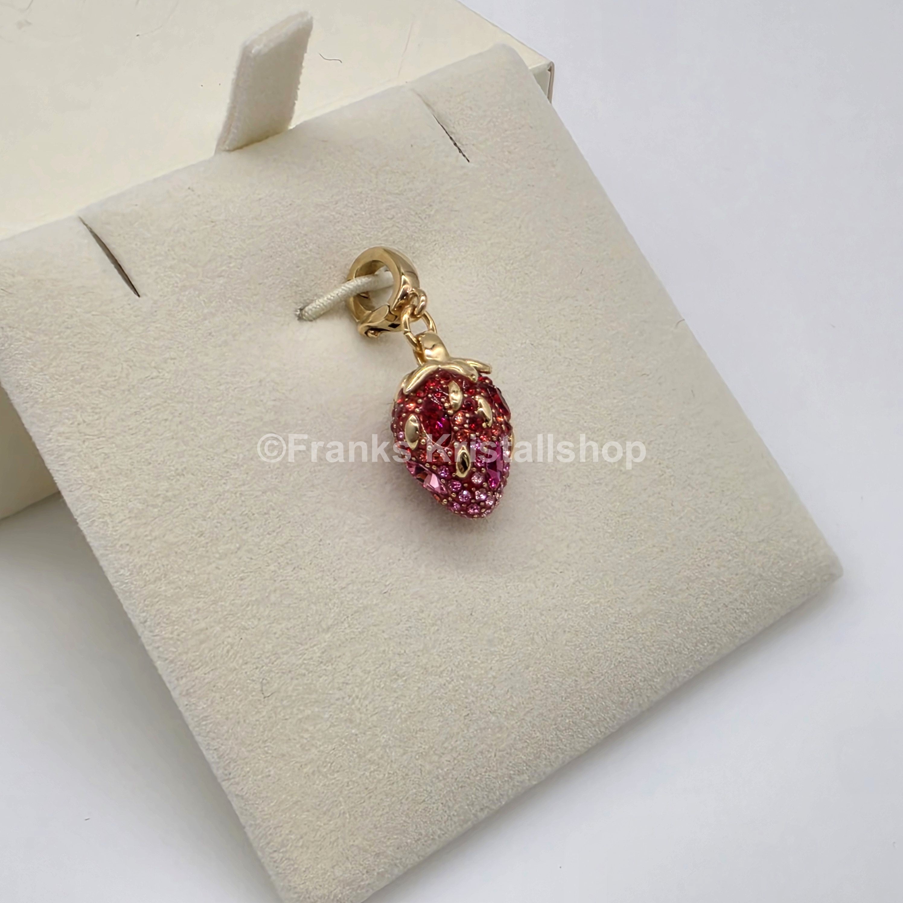 SWAROVSKI Idyllia Charm Anhänger Erdbeere, Rot, Gold 5743136