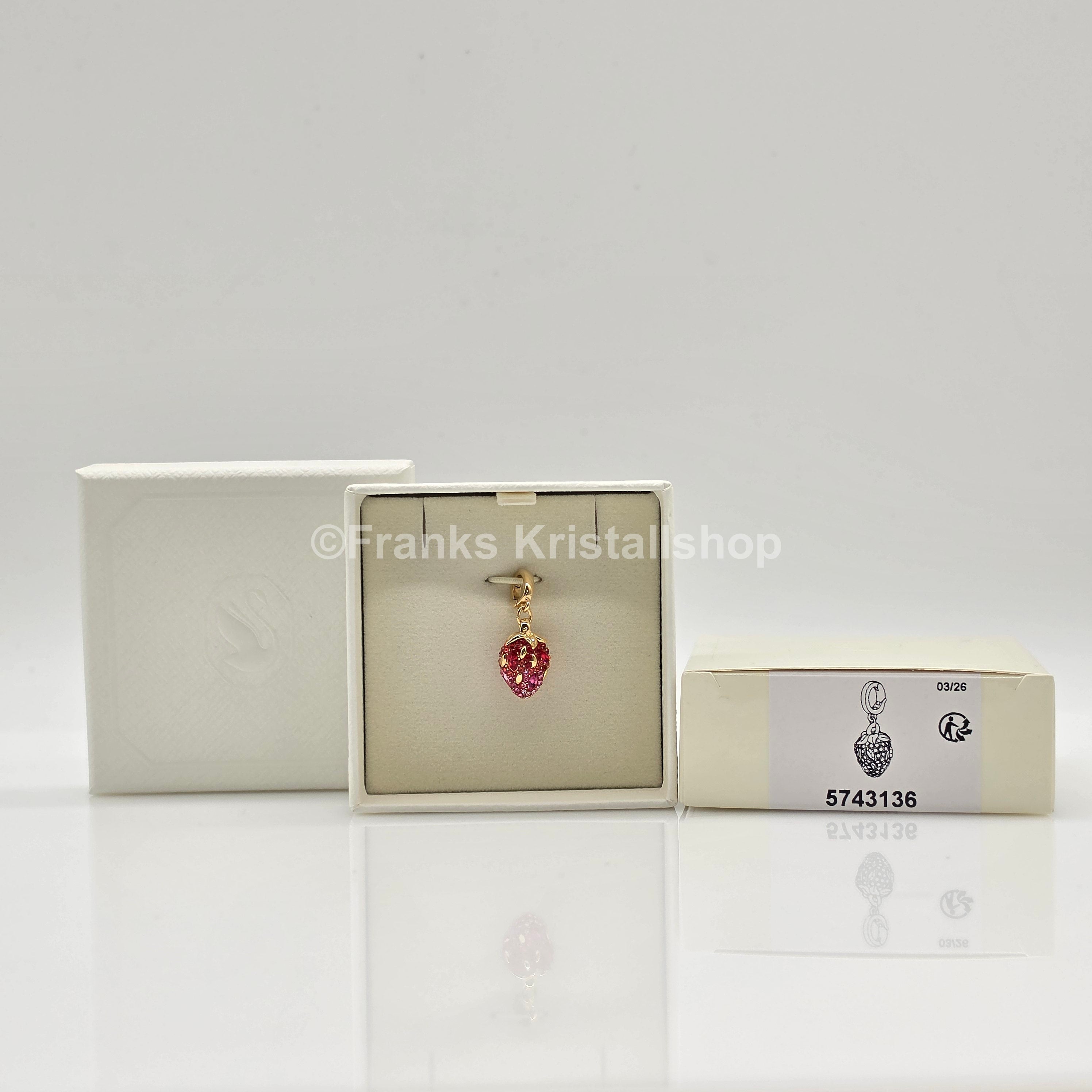 SWAROVSKI Idyllia Charm Anhänger Erdbeere, Rot, Gold 5743136