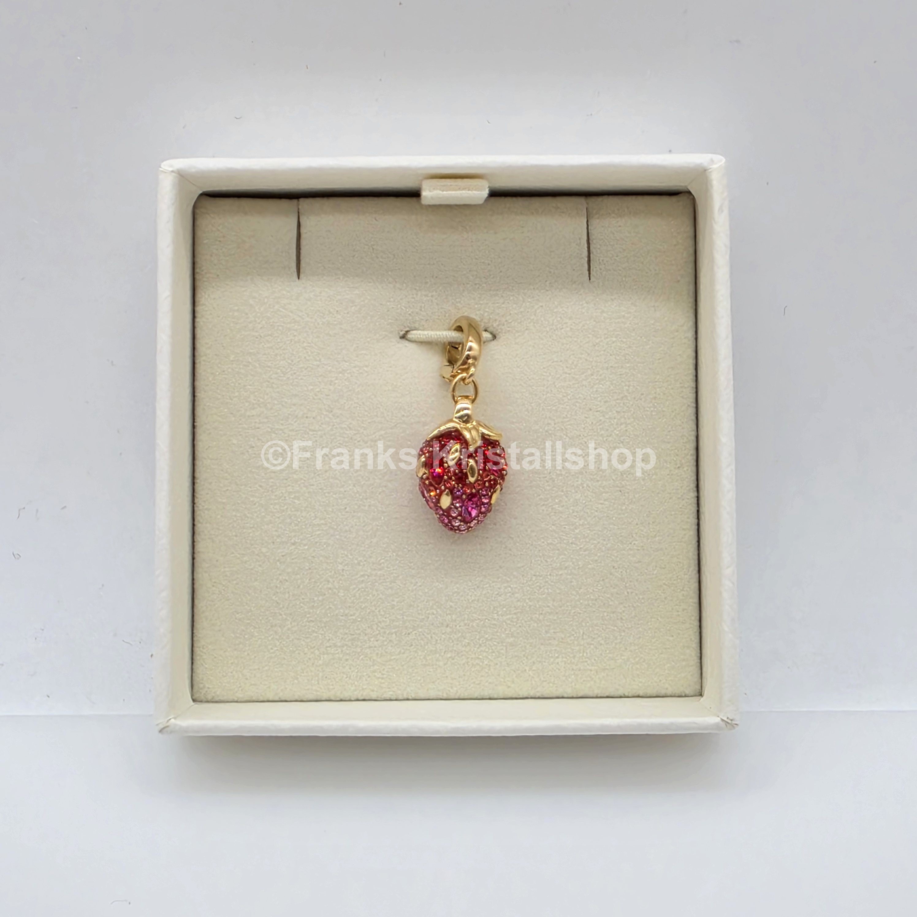 SWAROVSKI Idyllia Charm Anhänger Erdbeere, Rot, Gold 5743136