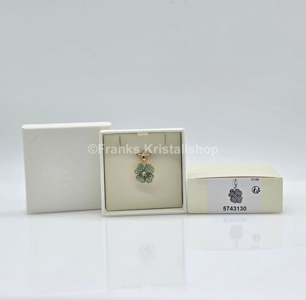 SWAROVSKI Idyllia Charm Glücksklee, Kleeblatt Grün, Gold 5743130