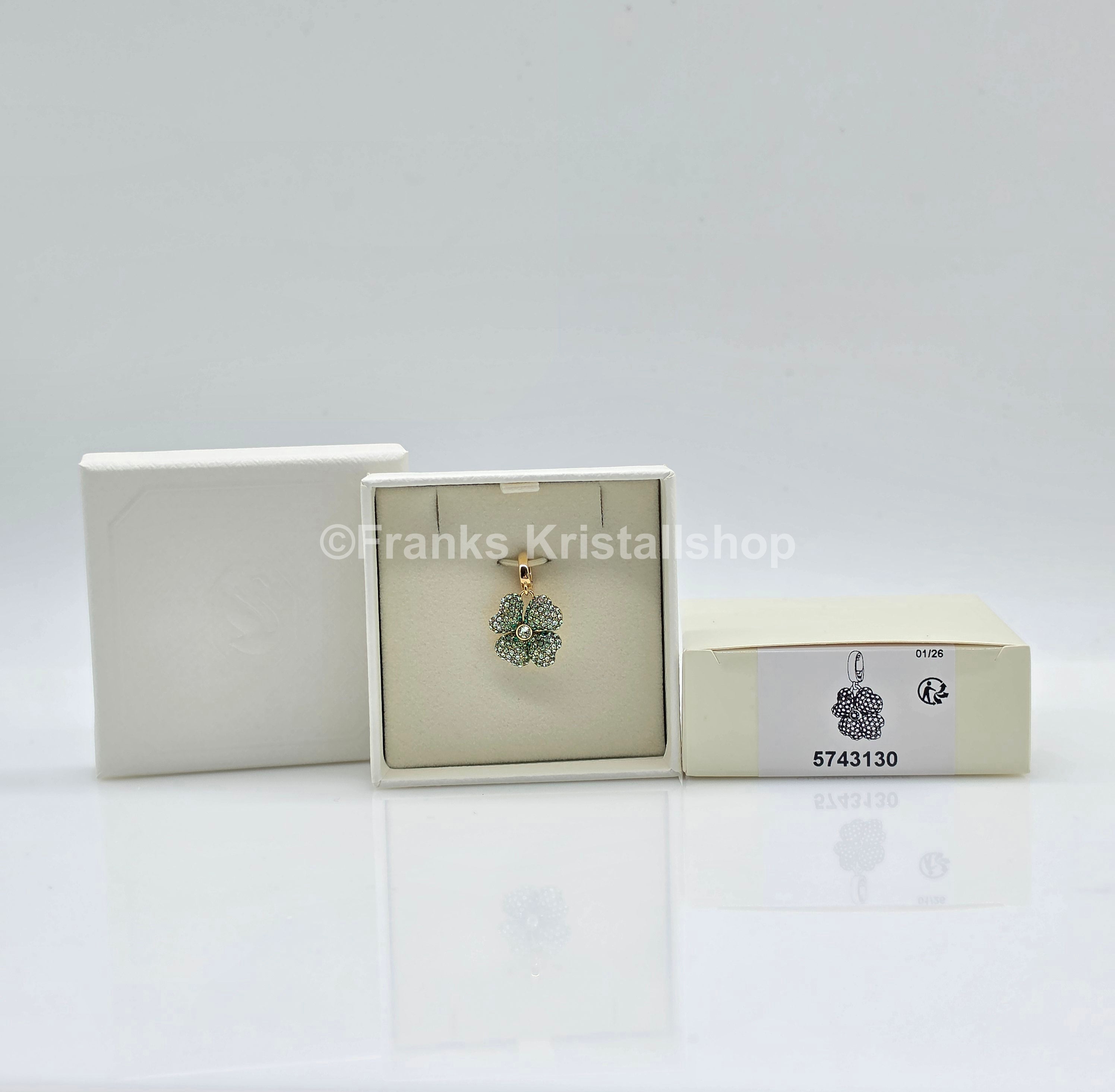 SWAROVSKI Idyllia Charm Glücksklee, Kleeblatt Grün, Gold 5743130
