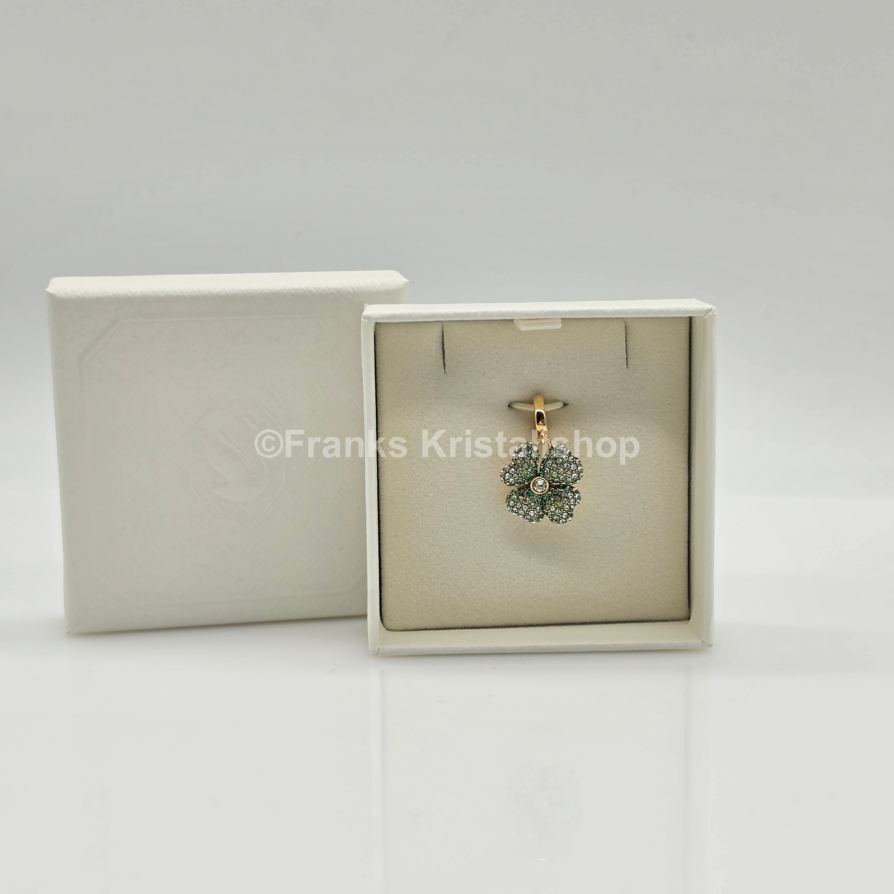 SWAROVSKI Idyllia Charm Glücksklee, Kleeblatt Grün, Gold 5743130