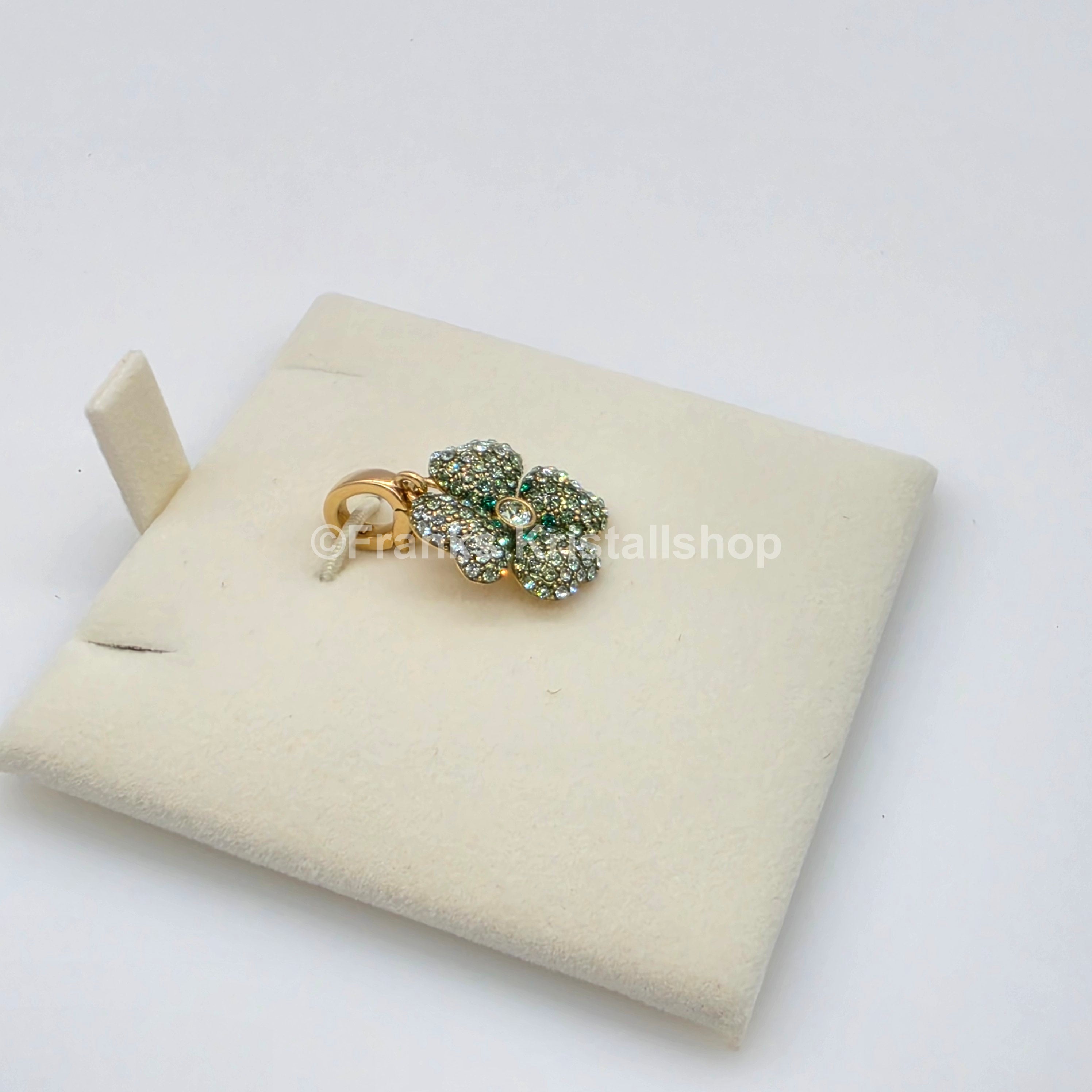 SWAROVSKI Idyllia Charm Glücksklee, Kleeblatt Grün, Gold 5743130