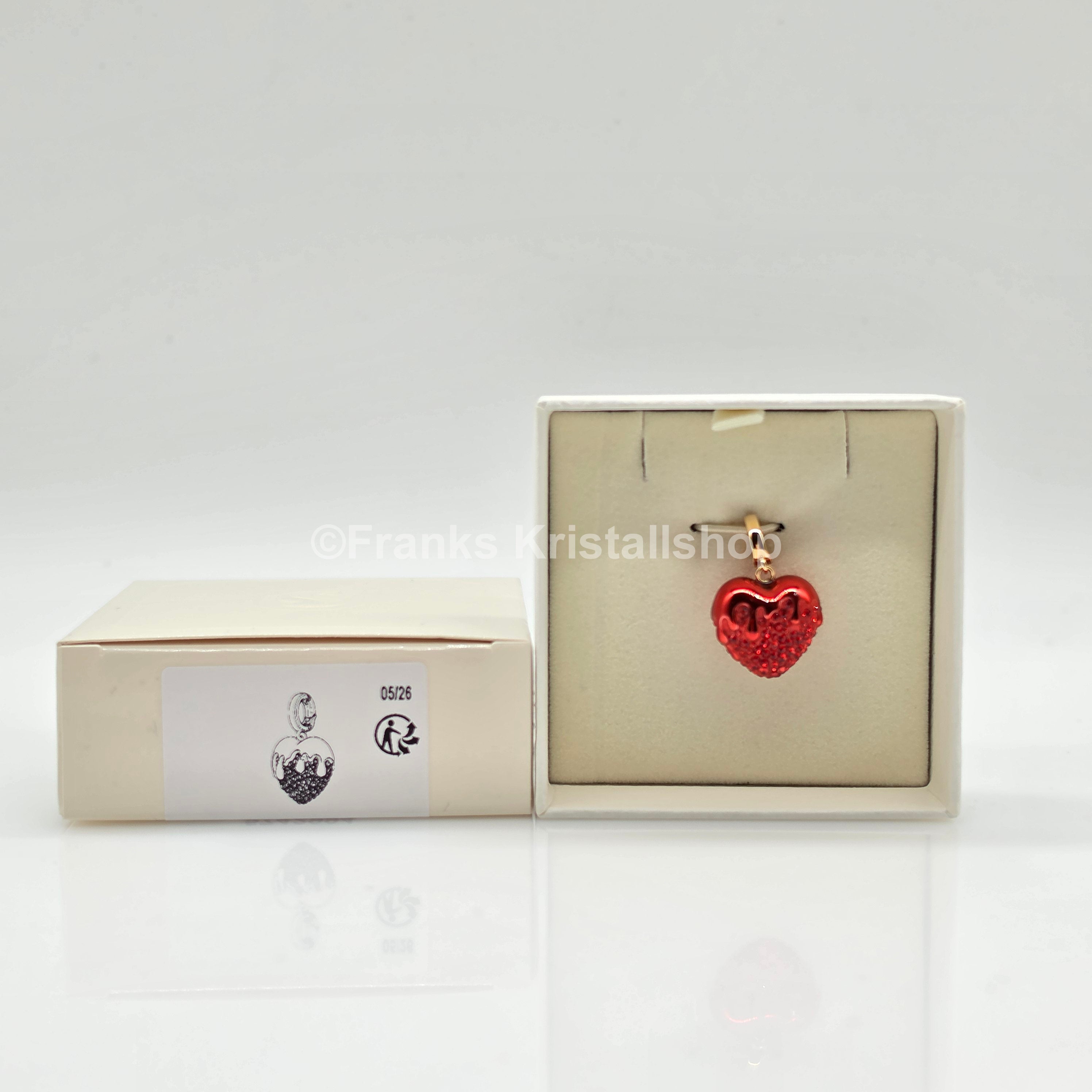SWAROVSKI Idyllia Charm Anhänger Herz, Rot, Goldbeschichtung 5742994