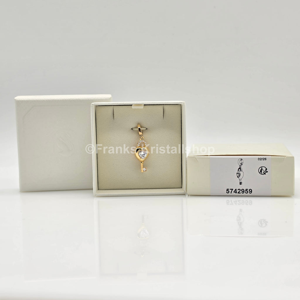 SWAROVSKI Idyllia Charm Herz mit Schlüssel, Weiß, Goldbeschichtet 5742959