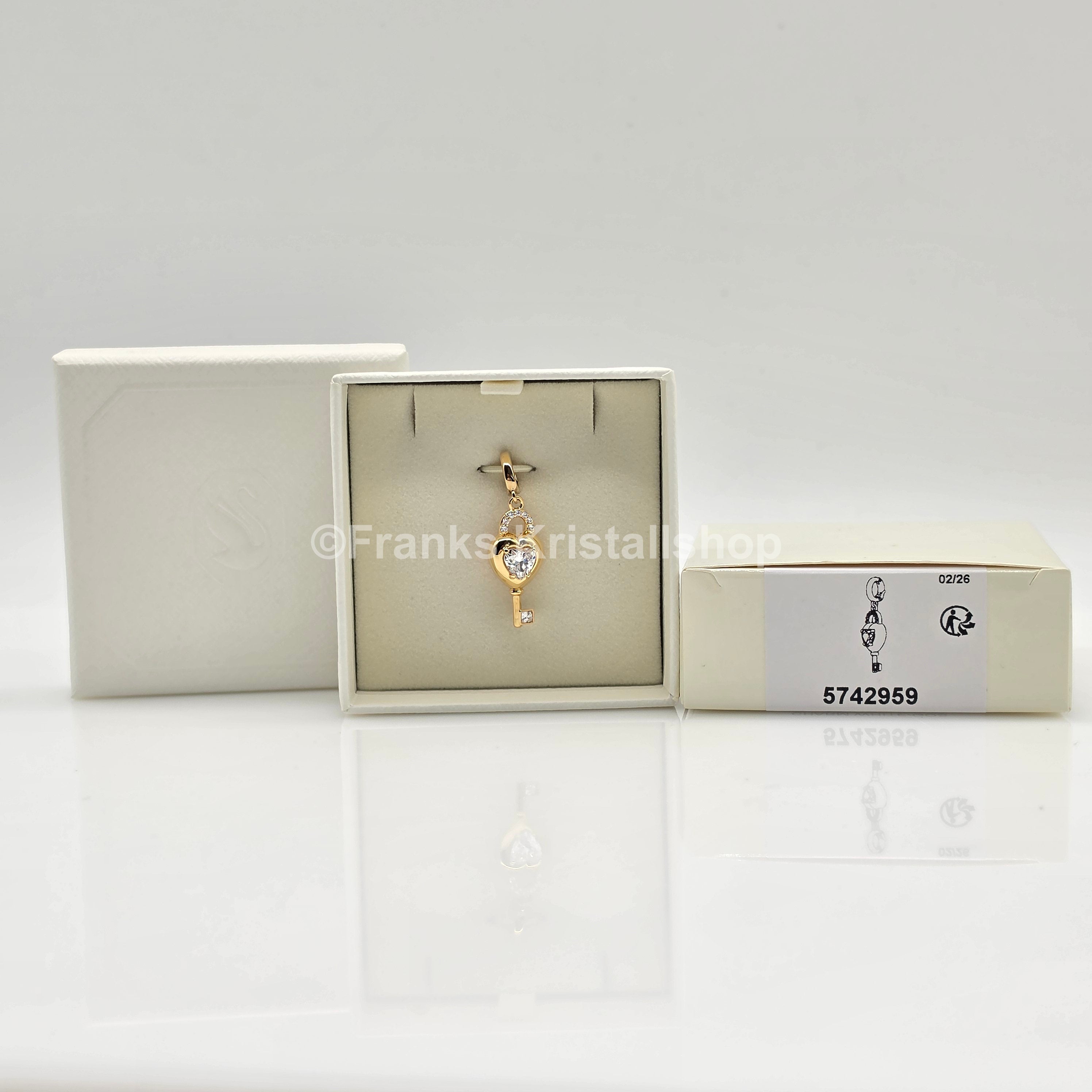SWAROVSKI Idyllia Charm Herz mit Schlüssel, Weiß, Goldbeschichtet 5742959