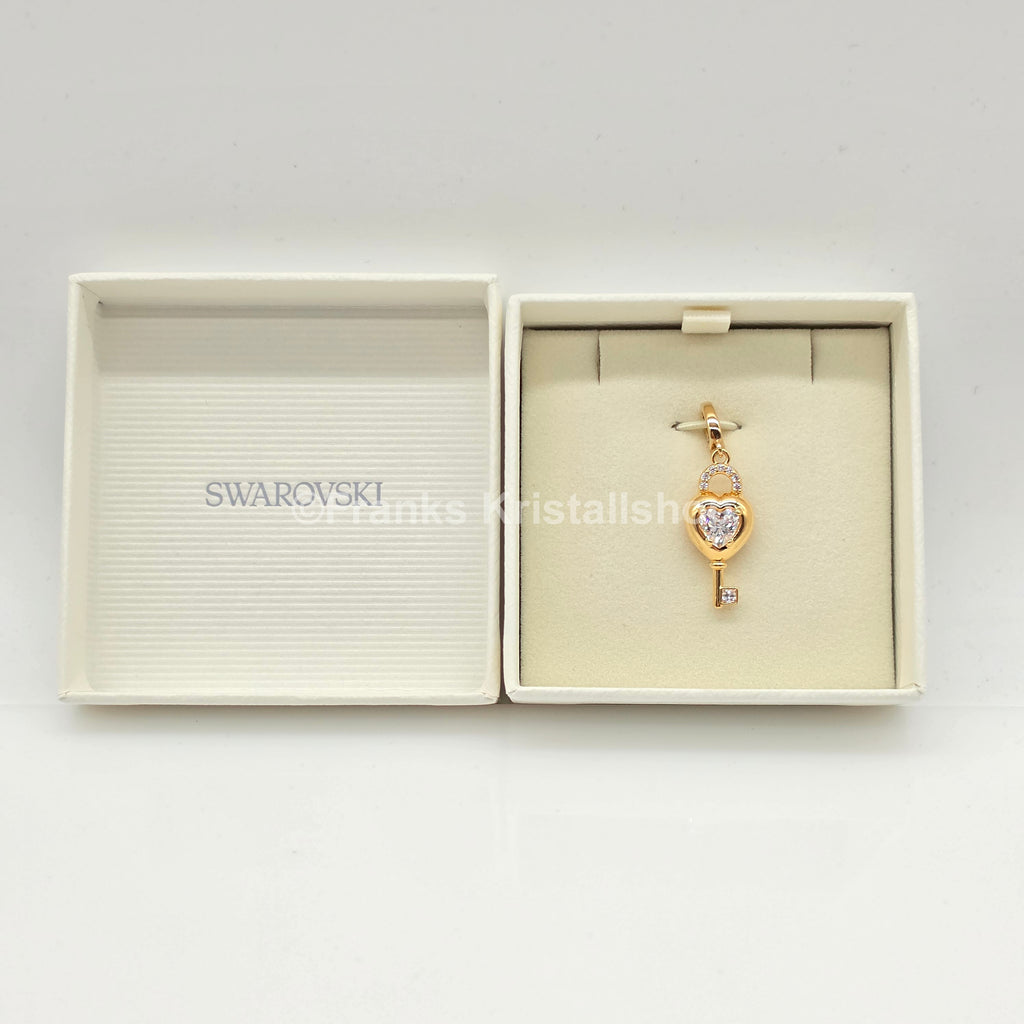 SWAROVSKI Idyllia Charm Herz mit Schlüssel, Weiß, Goldbeschichtet 5742959