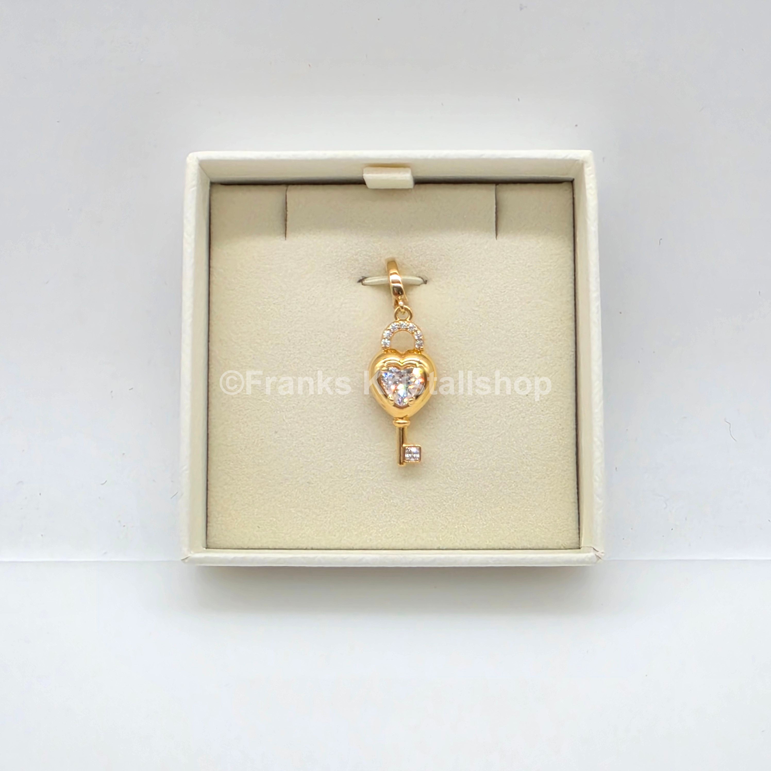 SWAROVSKI Idyllia Charm Herz mit Schlüssel, Weiß, Goldbeschichtet 5742959
