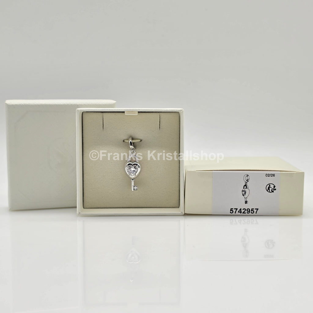SWAROVSKI Idyllia Charm Anhänger Herz mit Schlüssel, Rhodiniert 5742957
