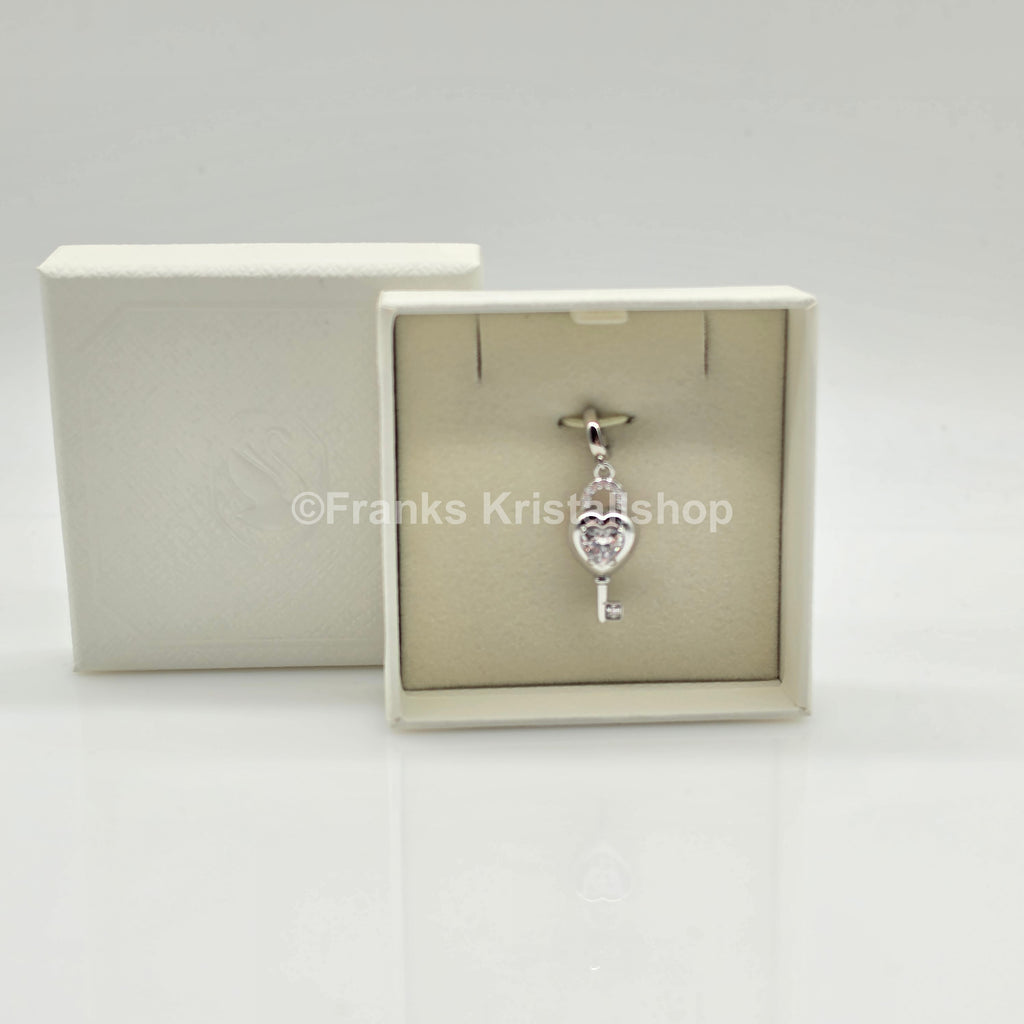 SWAROVSKI Idyllia Charm Anhänger Herz mit Schlüssel, Rhodiniert 5742957