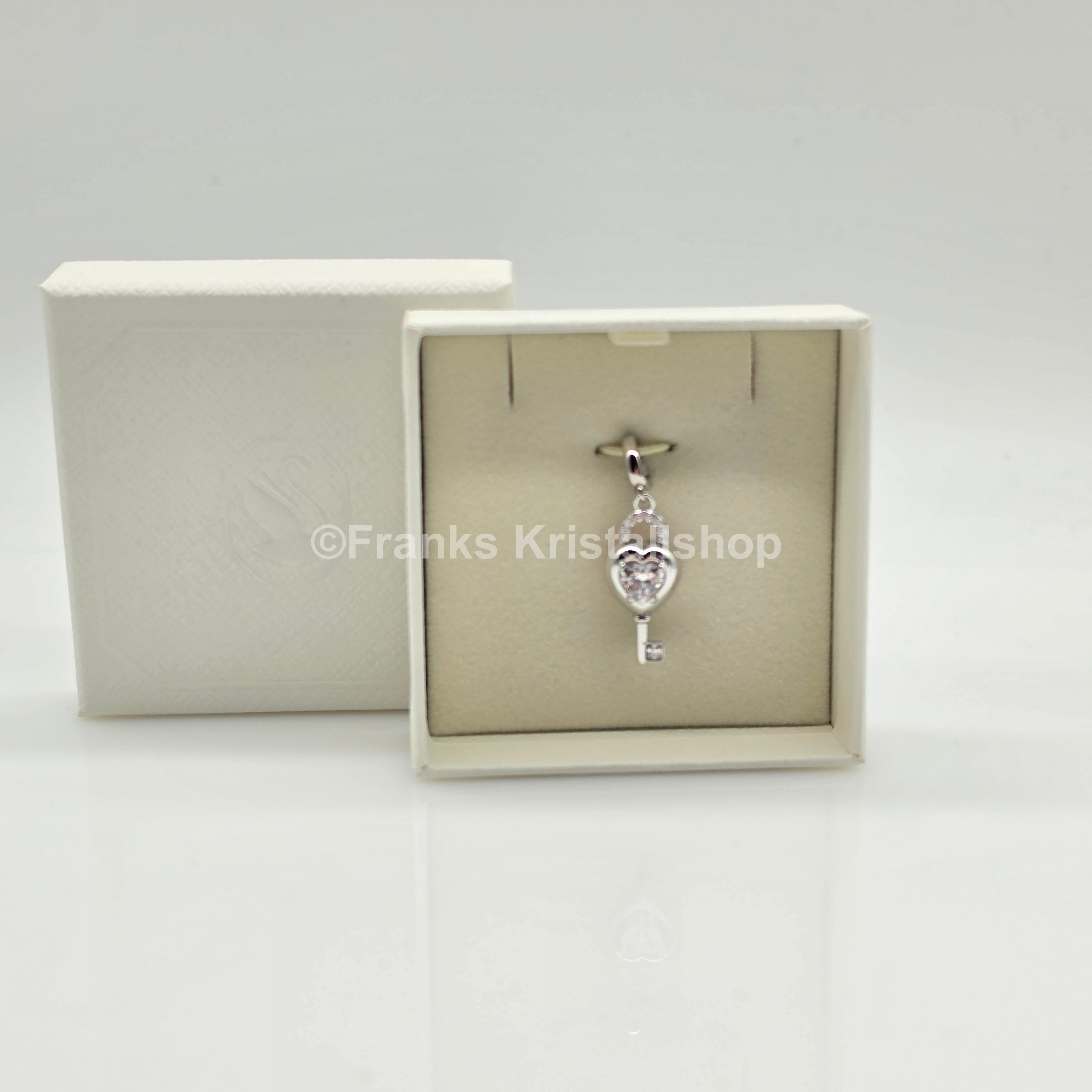 SWAROVSKI Idyllia Charm Anhänger Herz mit Schlüssel, Rhodiniert 5742957