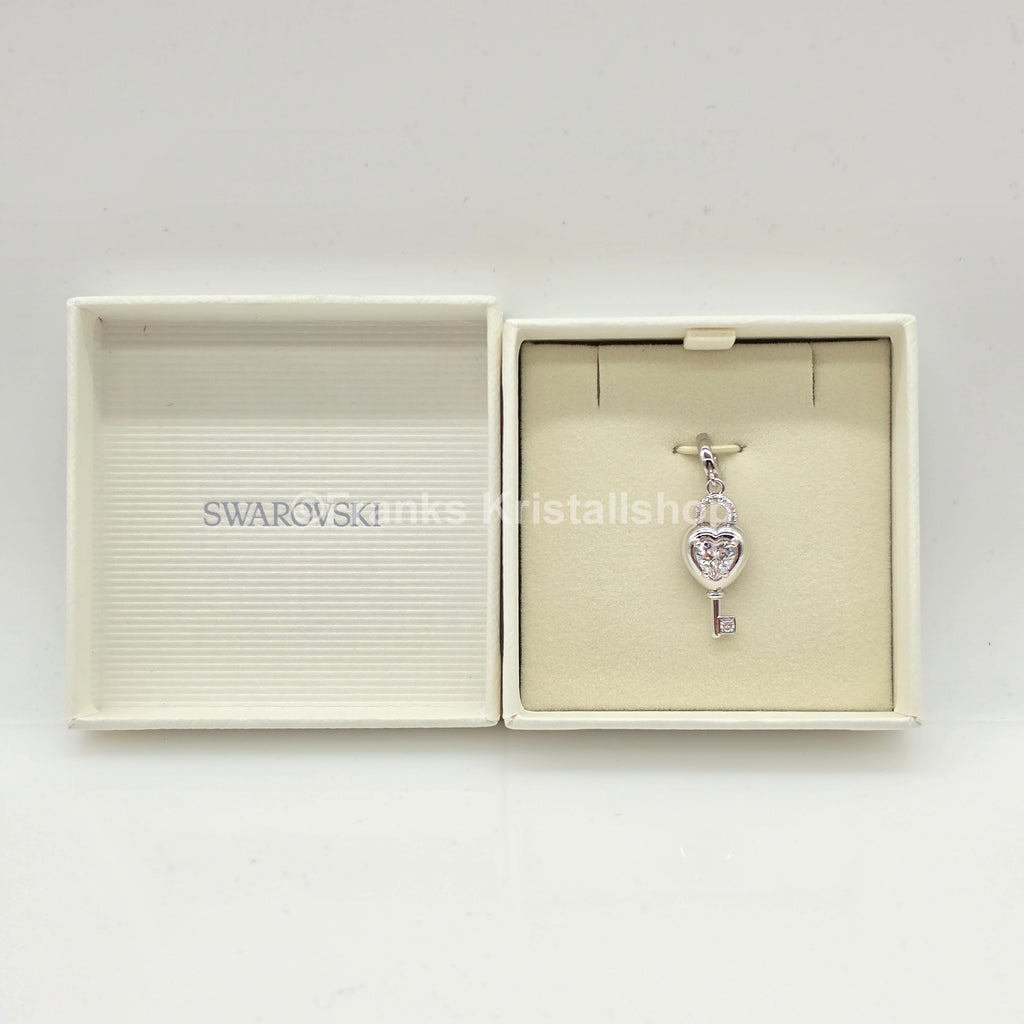 SWAROVSKI Idyllia Charm Anhänger Herz mit Schlüssel, Rhodiniert 5742957
