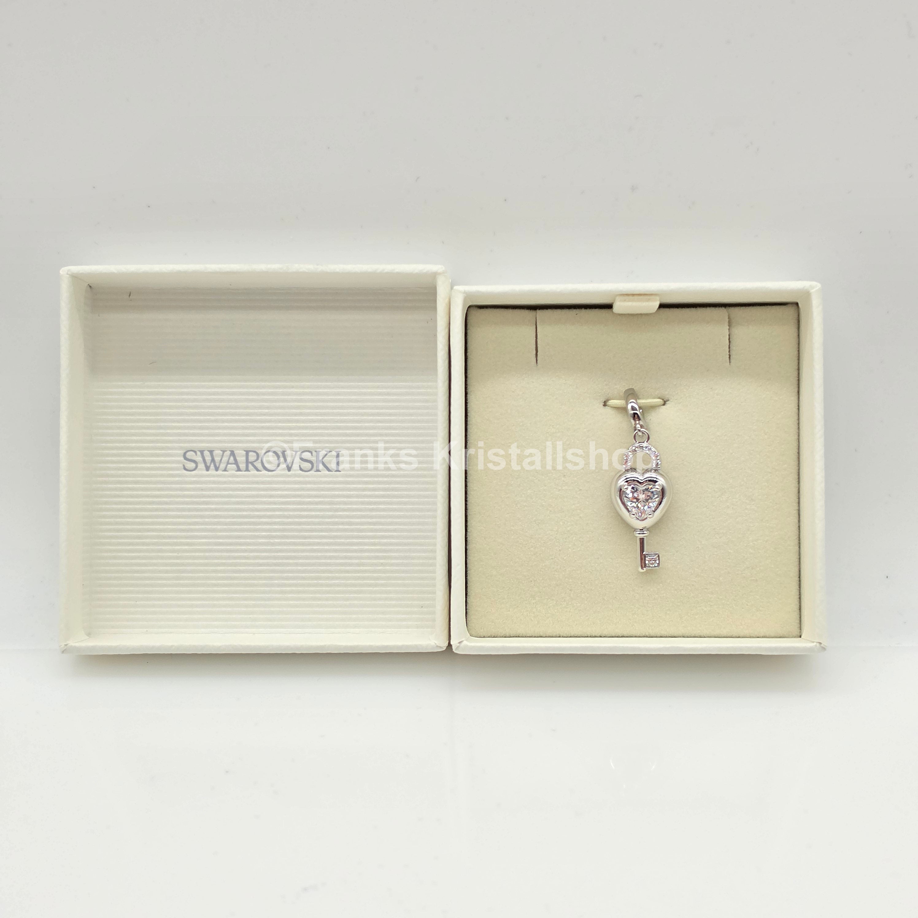 SWAROVSKI Idyllia Charm Anhänger Herz mit Schlüssel, Rhodiniert 5742957
