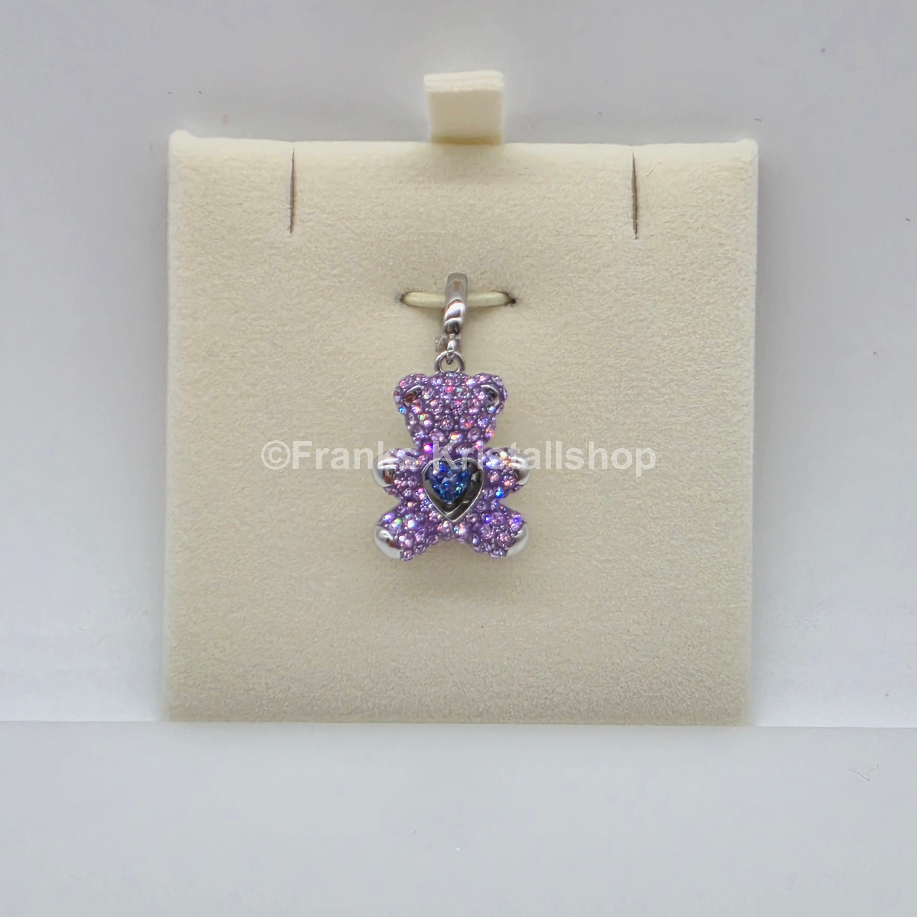 SWAROVSKI Idyllia Charm Anhänger Teddy Teddybär Violett, Rhodiniert 5745610