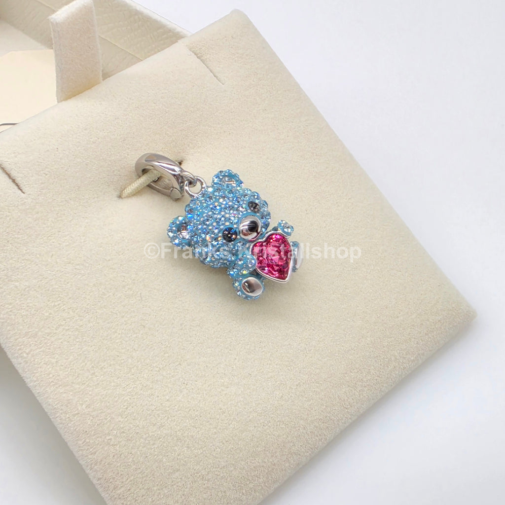 SWAROVSKI Idyllia Charm Anhänger Teddy Teddybär Blau Rhodiniert 5750253