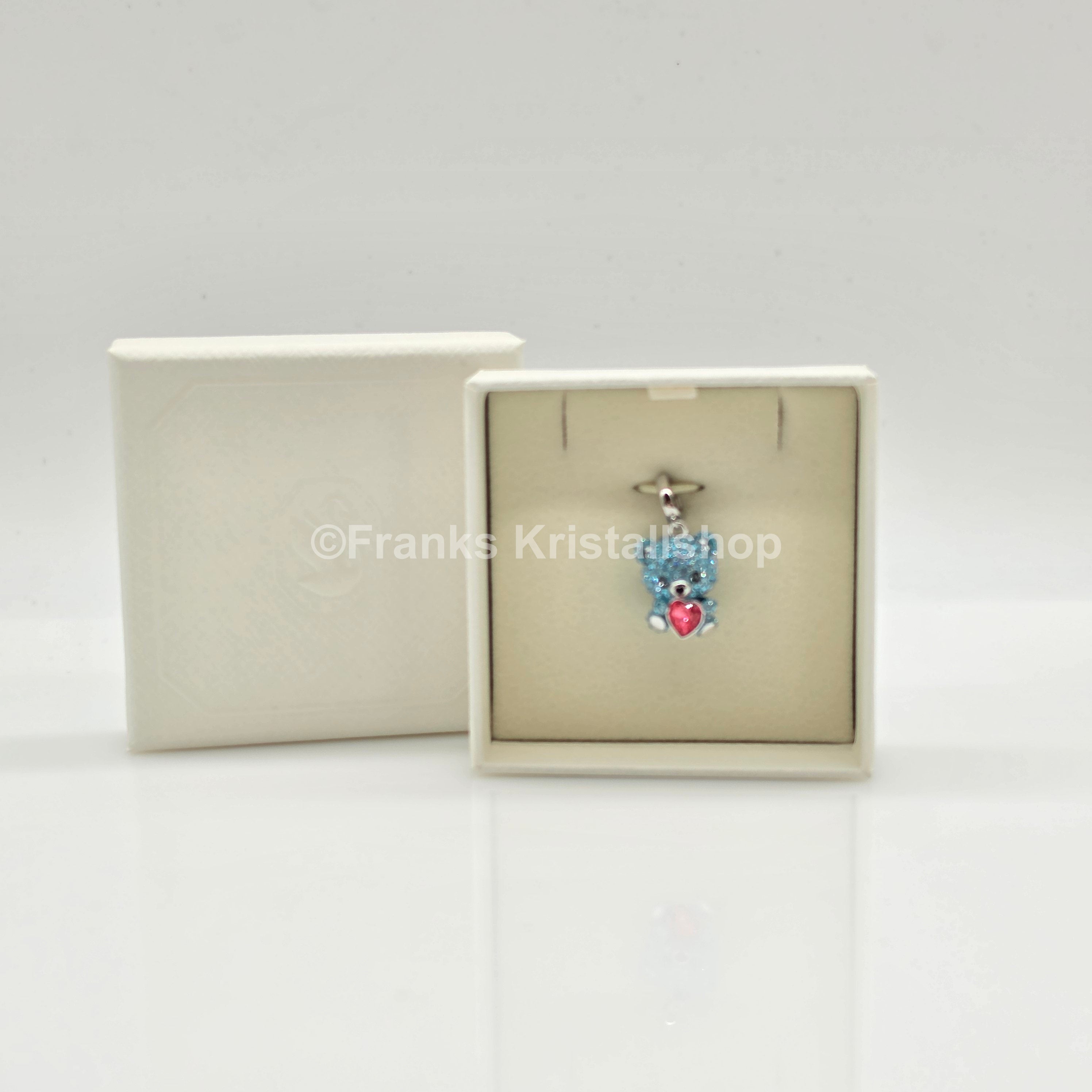 SWAROVSKI Idyllia Charm Anhänger Teddy Teddybär Blau Rhodiniert 5750253