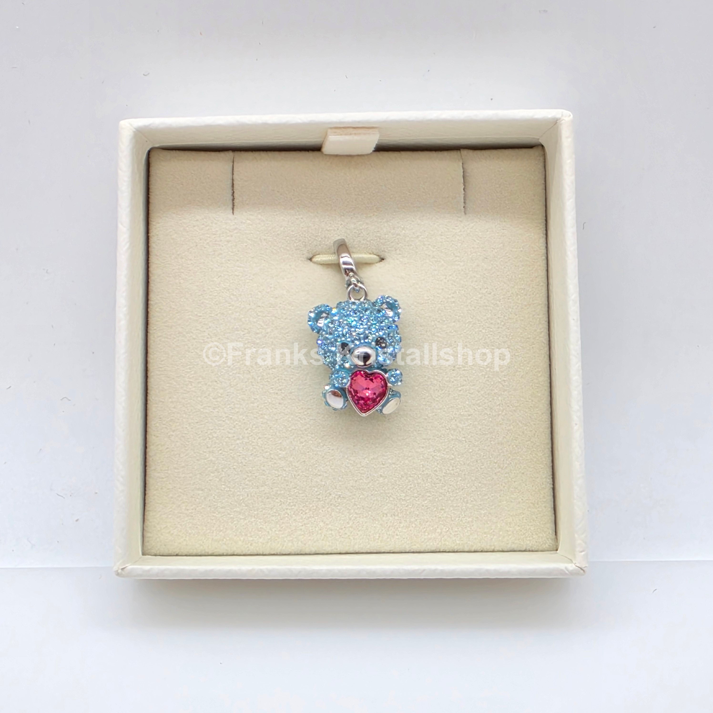 SWAROVSKI Idyllia Charm Anhänger Teddy Teddybär Blau Rhodiniert 5750253