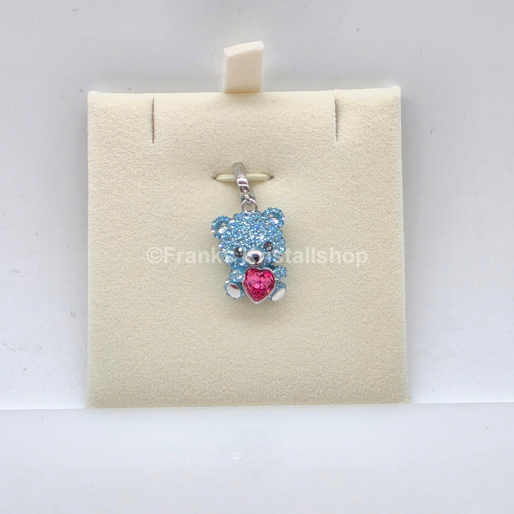 SWAROVSKI Idyllia Charm Anhänger Teddy Teddybär Blau Rhodiniert 5750253