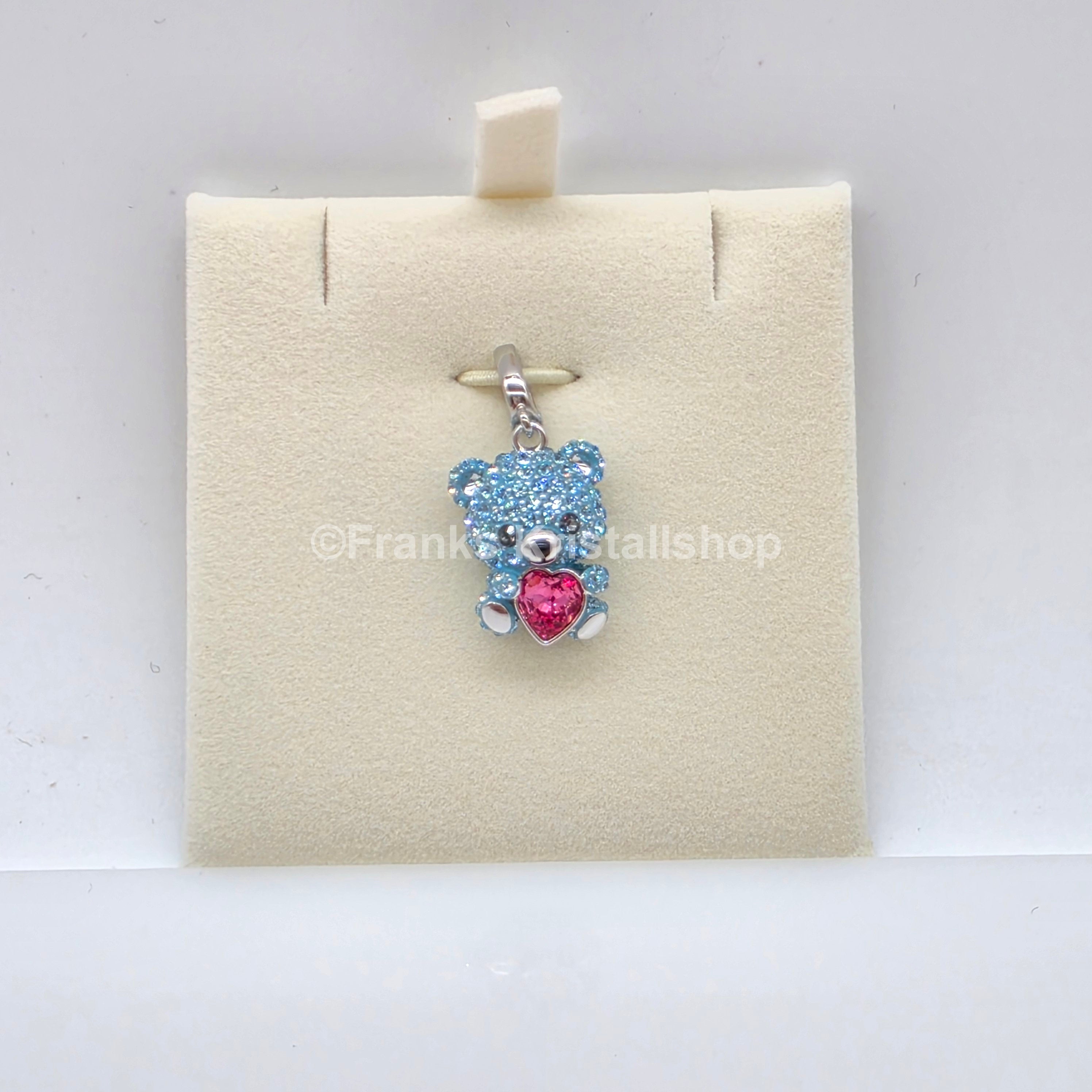SWAROVSKI Idyllia Charm Anhänger Teddy Teddybär Blau Rhodiniert 5750253