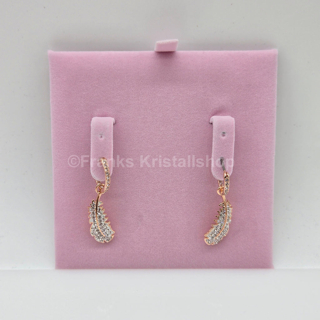 SWAROVSKI Idyllia Drop-Ohrhänger Feder Ohrringe Weiß, Roségoldlegierung 5663486