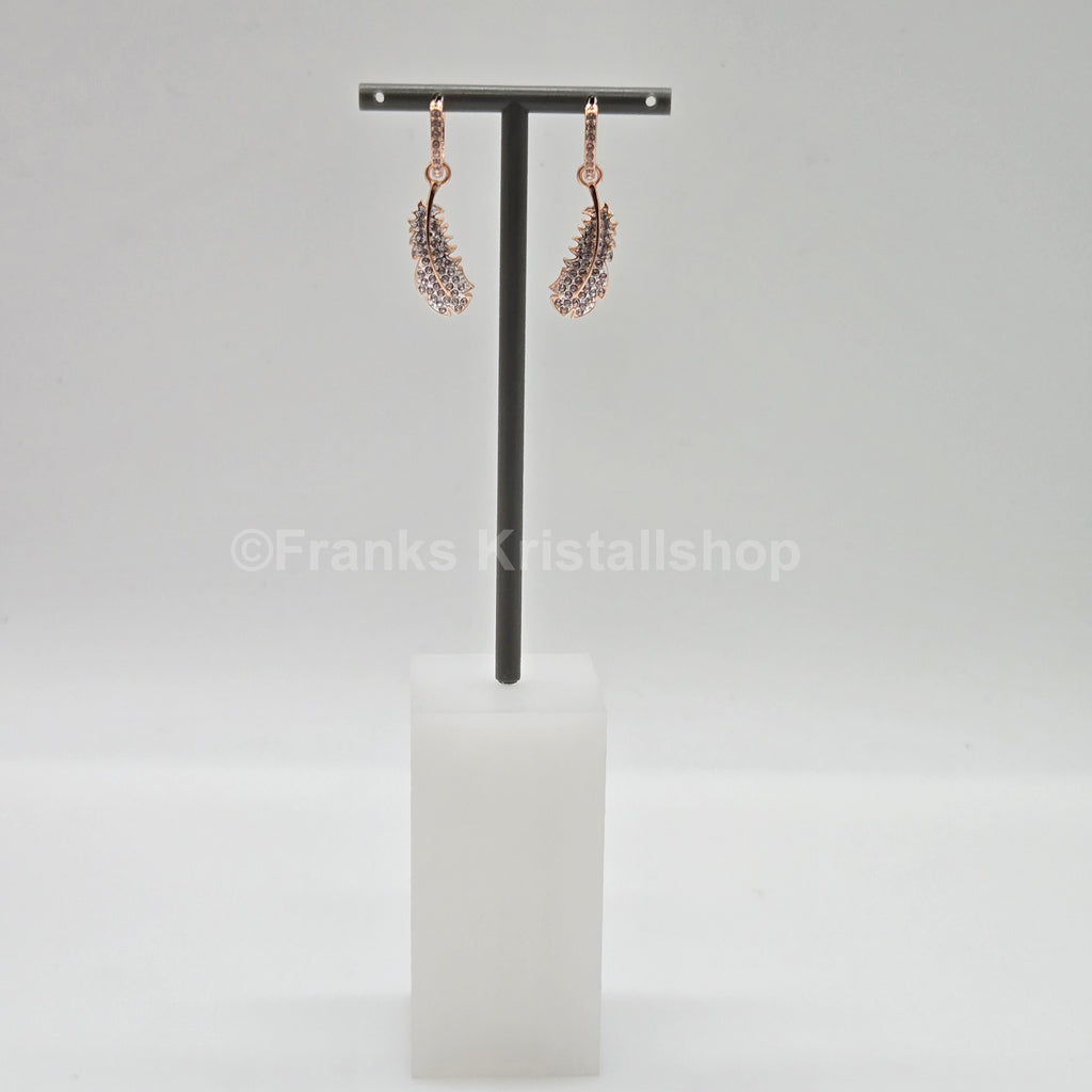 SWAROVSKI Idyllia Drop-Ohrhänger Feder Ohrringe Weiß, Roségoldlegierung 5663486
