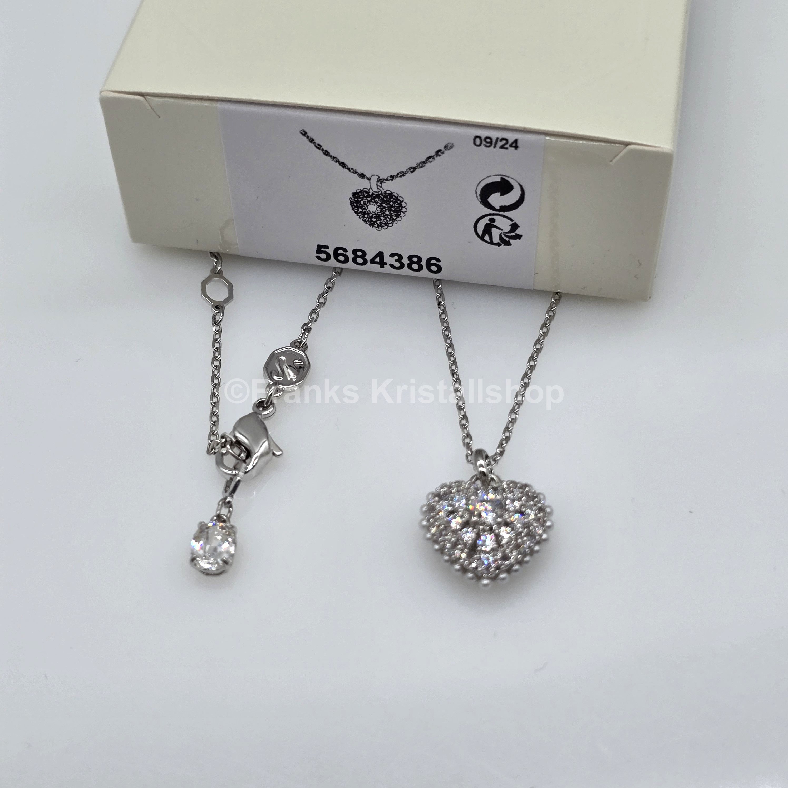 SWAROVSKI Idyllia Herz Halskette Weiß, Rhodiniert 5684386