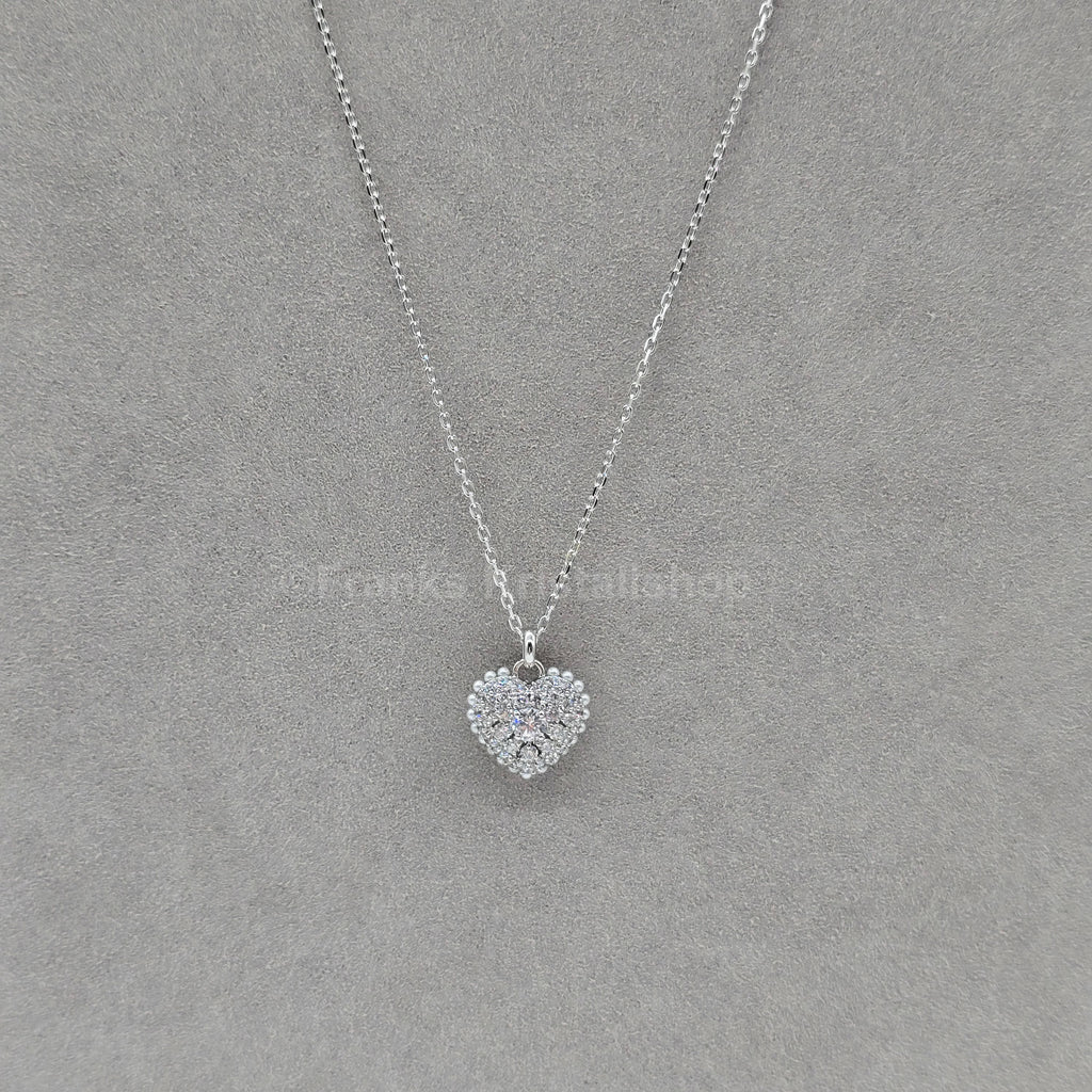 SWAROVSKI Idyllia Herz Halskette Weiß, Rhodiniert 5684386