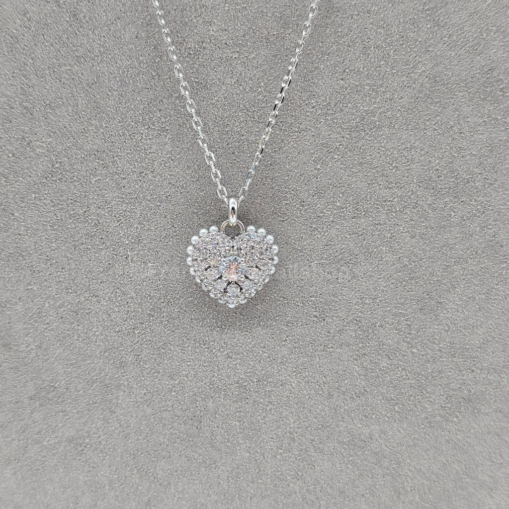 SWAROVSKI Idyllia Herz Halskette Weiß, Rhodiniert 5684386