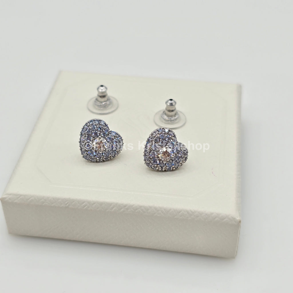 SWAROVSKI Idyllia Herz Ohrstecker, Blau, Rhodiniert 5683576