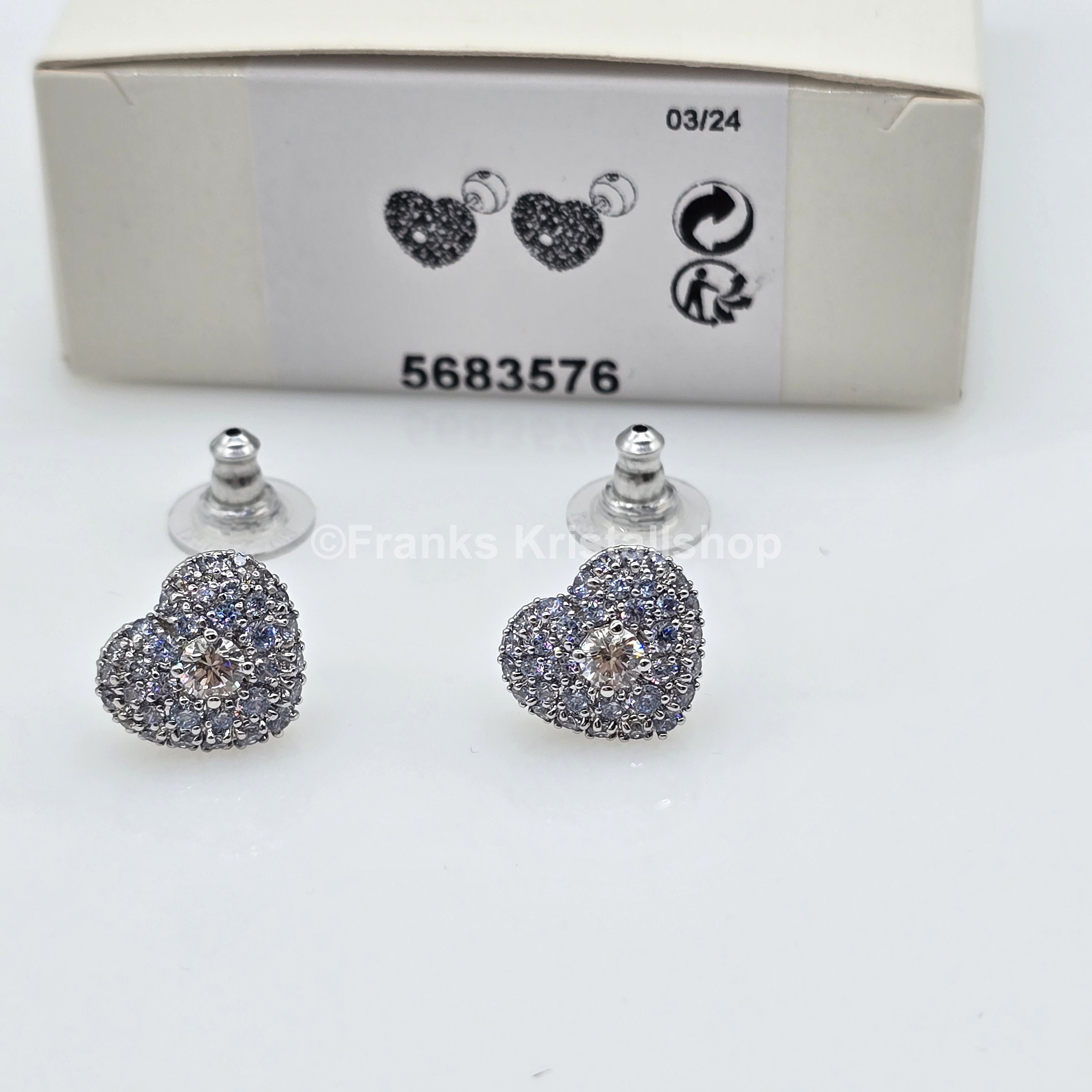 SWAROVSKI Idyllia Herz Ohrstecker, Blau, Rhodiniert 5683576
