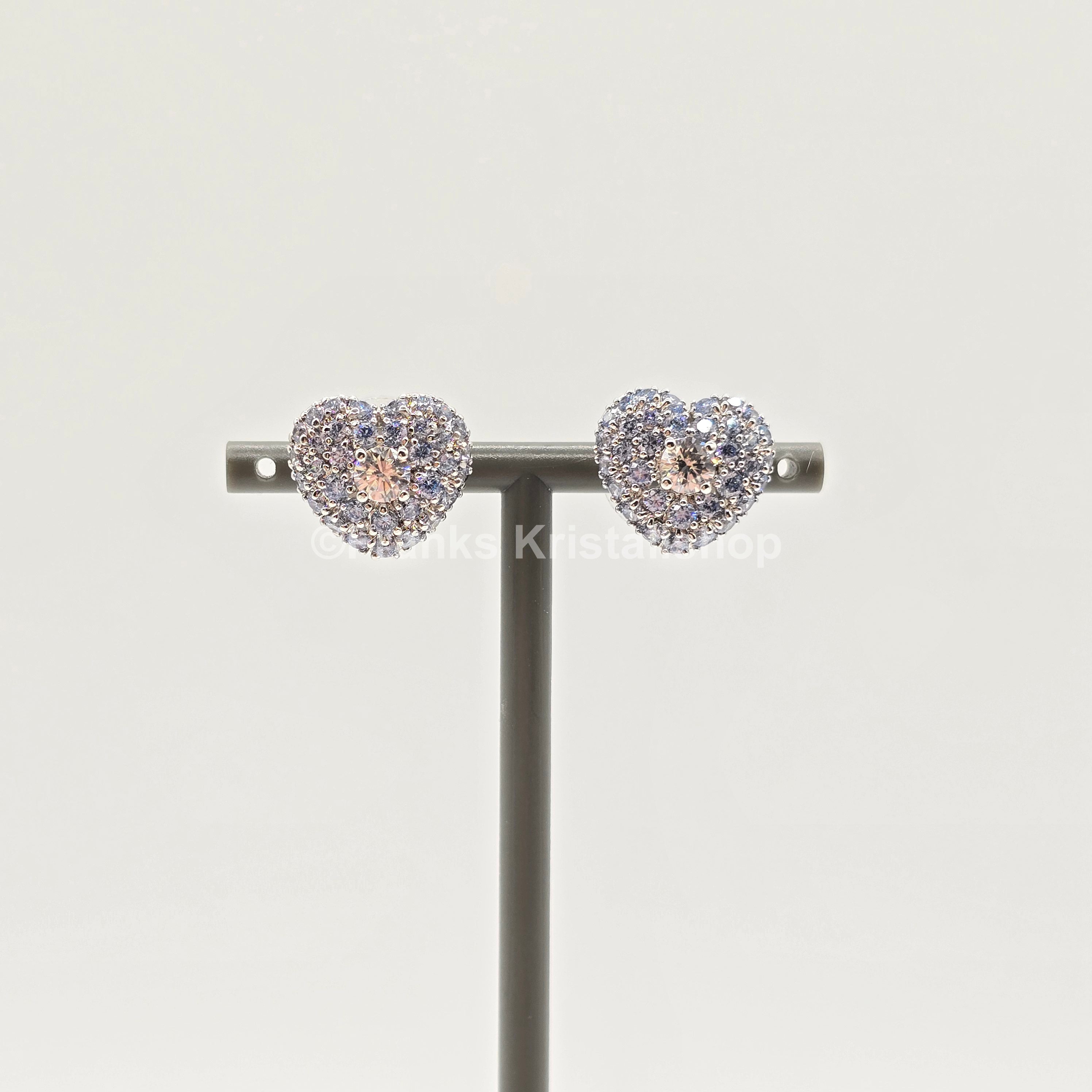 SWAROVSKI Idyllia Herz Ohrstecker, Blau, Rhodiniert 5683576