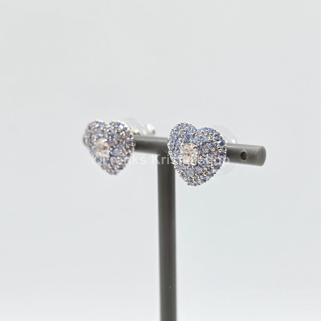 SWAROVSKI Idyllia Herz Ohrstecker, Blau, Rhodiniert 5683576