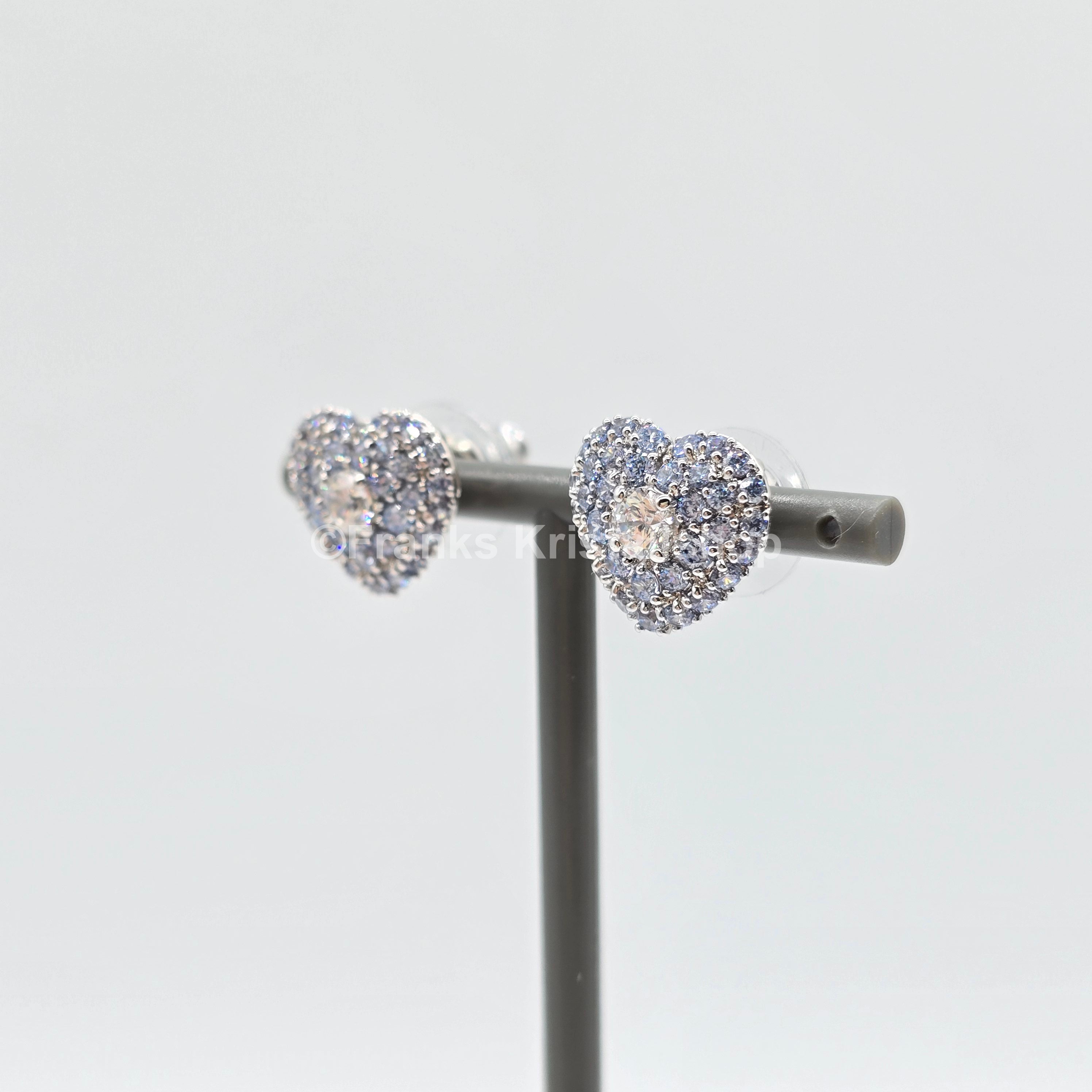 SWAROVSKI Idyllia Herz Ohrstecker, Blau, Rhodiniert 5683576