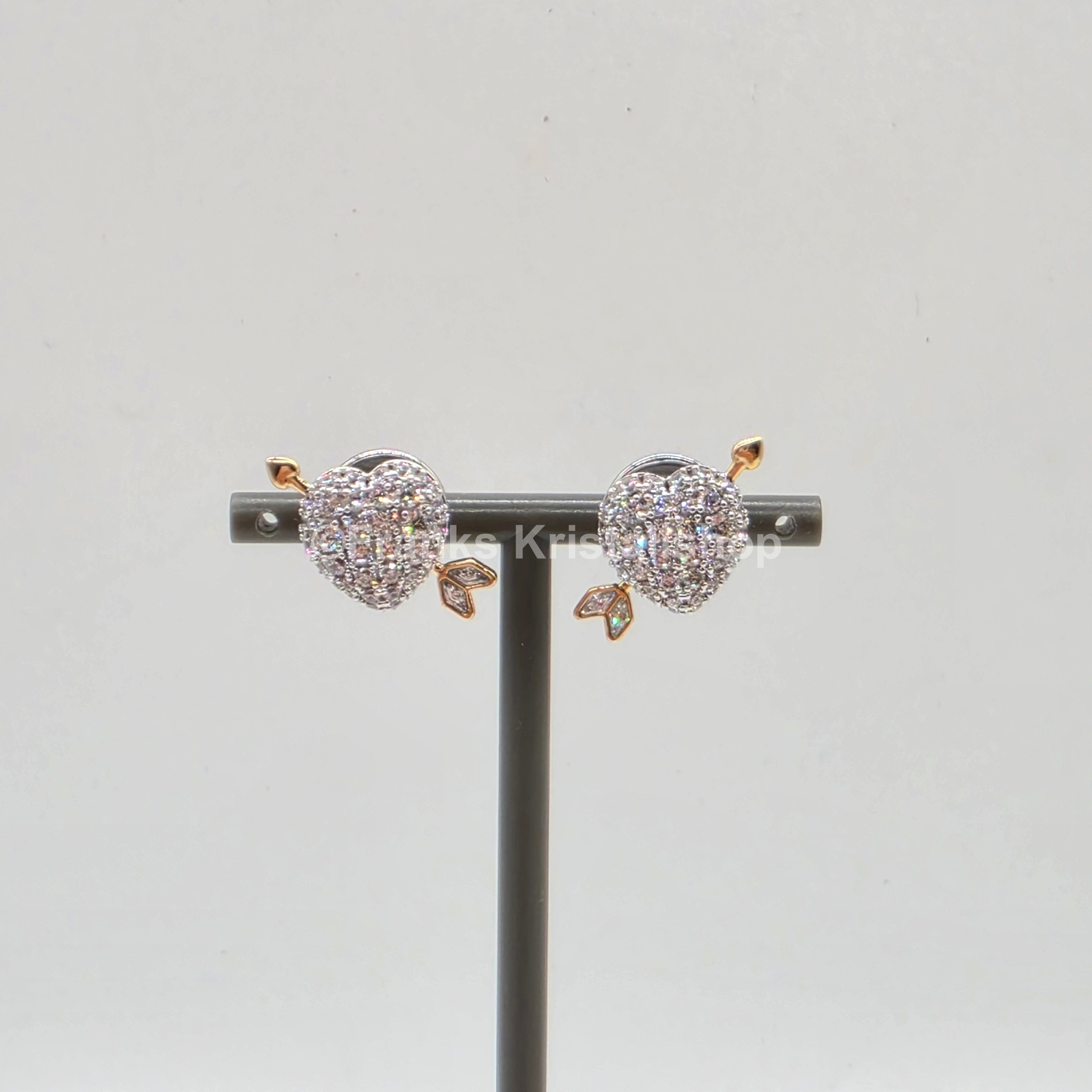 SWAROVSKI Idyllia Ohrstecker Herz mit Pfeil, Metallmix 5737298