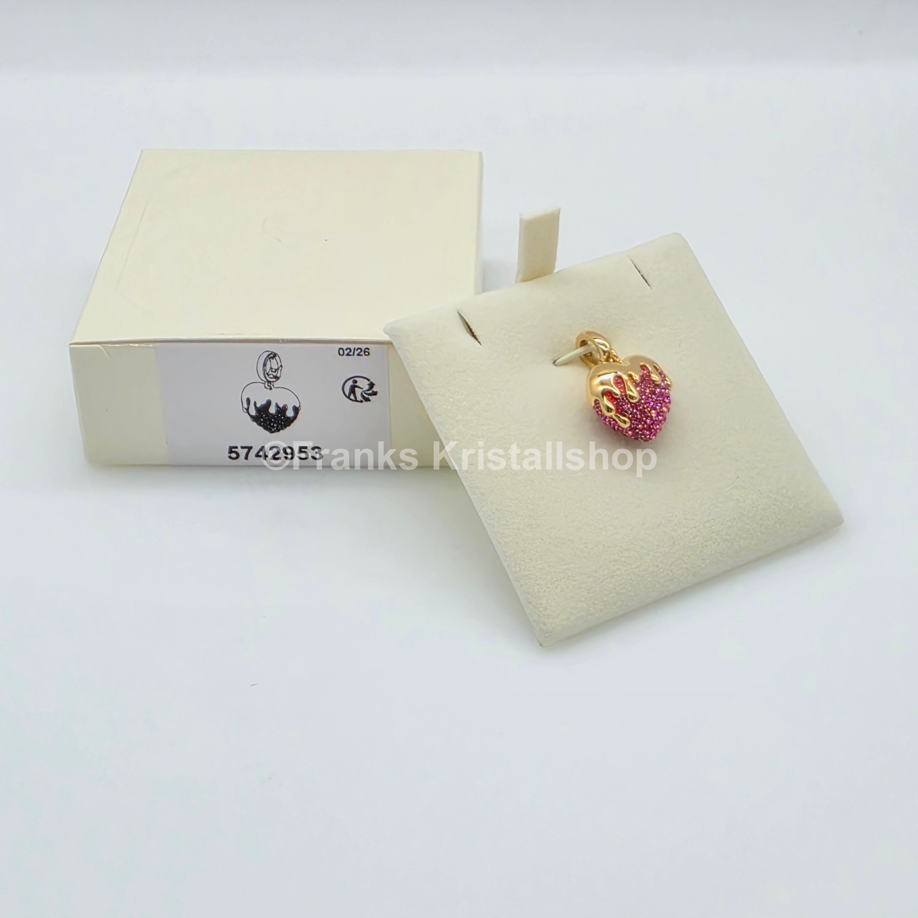 SWAROVSKI Idyllia Charm Anhänger Herz, Rosa, Goldbeschichtung 5742953