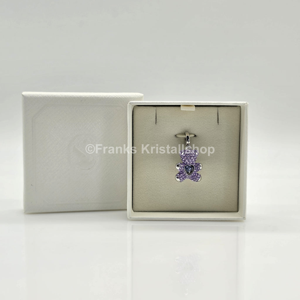 SWAROVSKI Idyllia Charm Anhänger Teddy Teddybär Violett, Rhodiniert 5745610