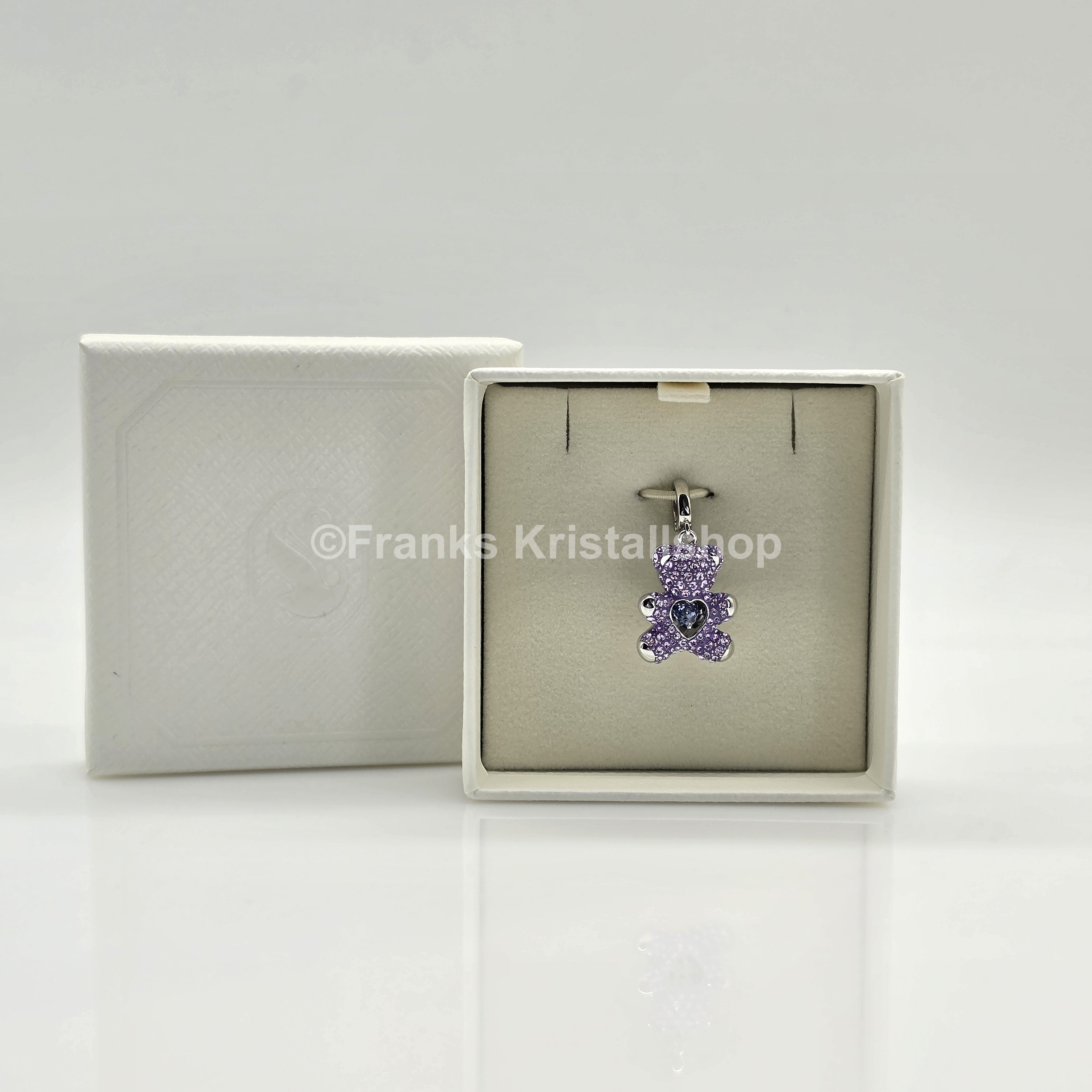 SWAROVSKI Idyllia Charm Anhänger Teddy Teddybär Violett, Rhodiniert 5745610
